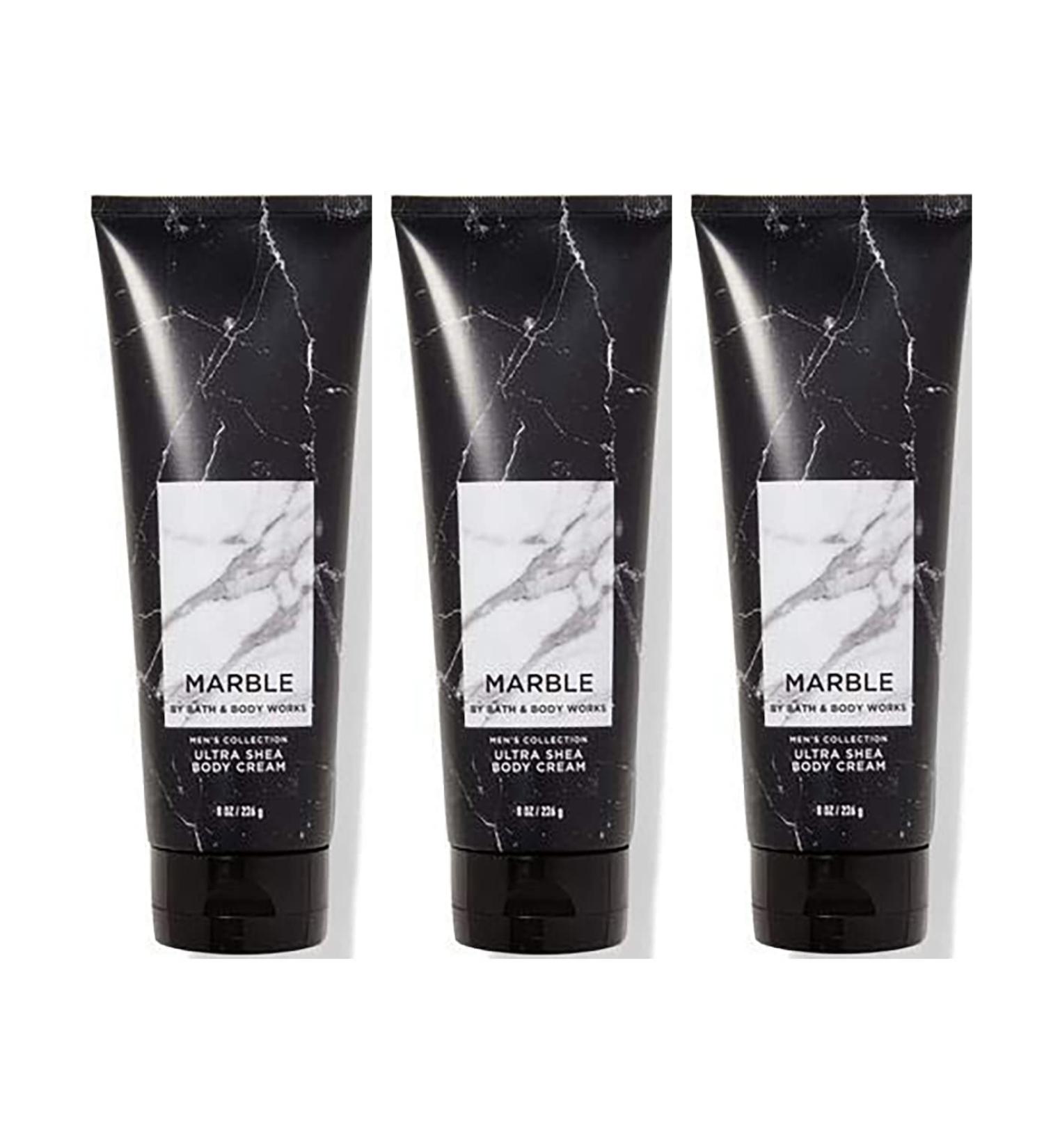 Bath and Body Works Marble For Men Signature Ultra Shea Body Cream 8 fl oz Pack Of 3 (Marble)