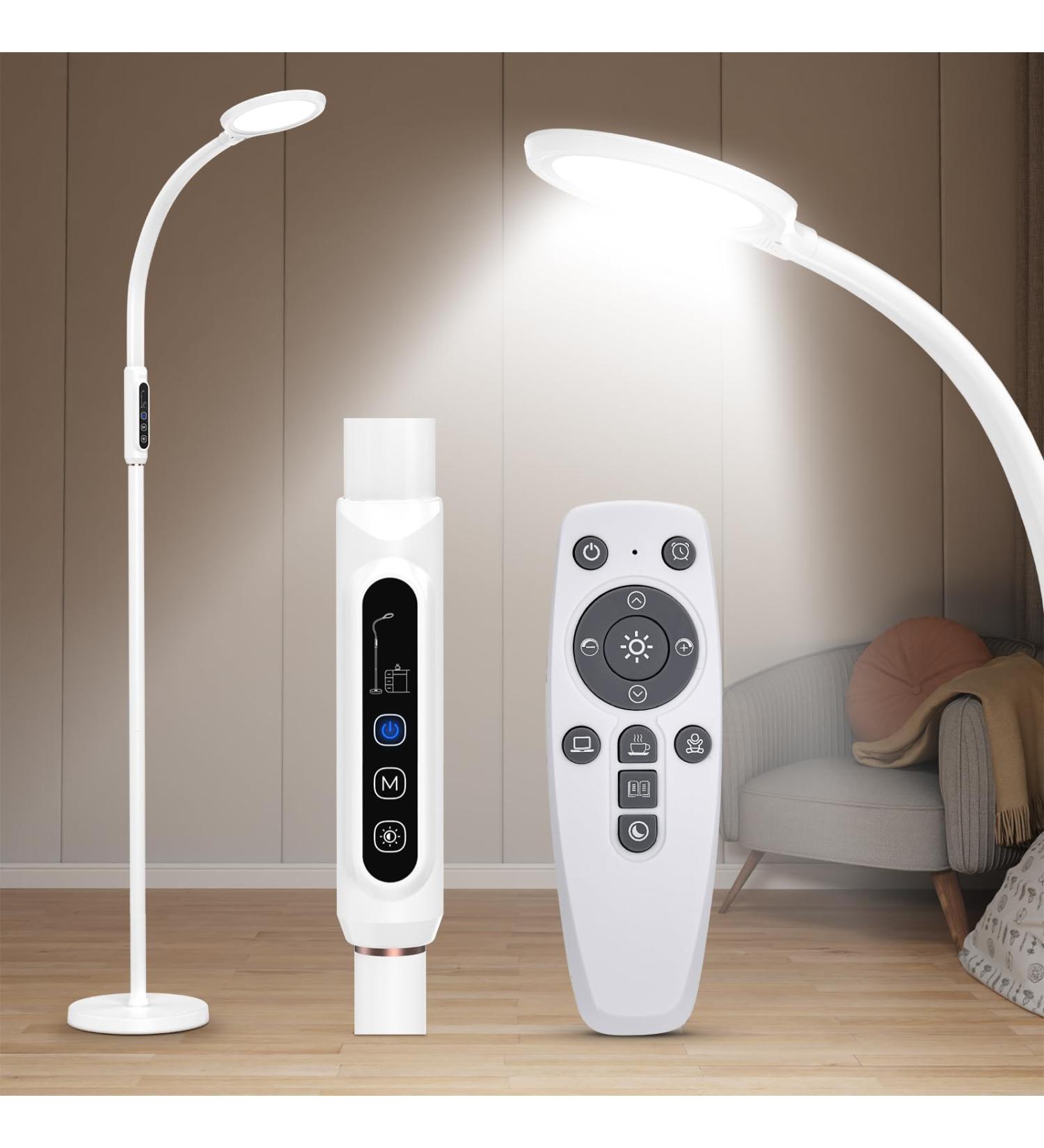 Happy Light Therapy lamp 11000 Lux LED UV-Free Sunlight lamp Full Spectrum Happy Therapy lamp with 10 Adjustable Brightness Levels 2 in 1 Retractable Floor Sad Lamp (White) White-1 - Buy Online on GoSupps.com