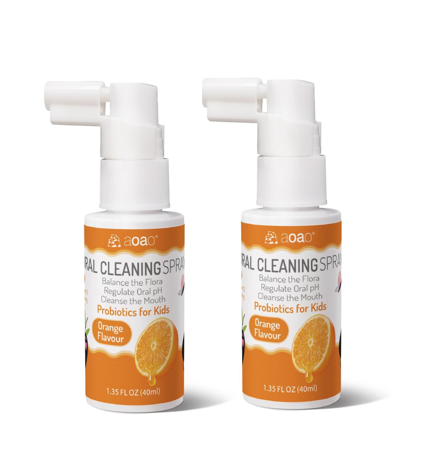 Kids Oral Spray Toddler Toothpaste Helper for Cavity Prevention and Fresh Breath Children Anticavity with Fluoride Free for Newborn to Preschoolers Kid's Mouth Spray (Orange-2P) - Buy Online on GoSupps.com