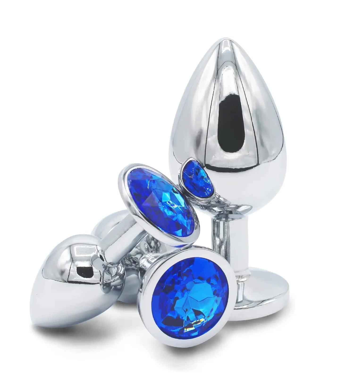 T3-3 Blue Stainless Steel Trainer Kits Exercise Male Exercise Plug Kit - Buy Online on GoSupps.com