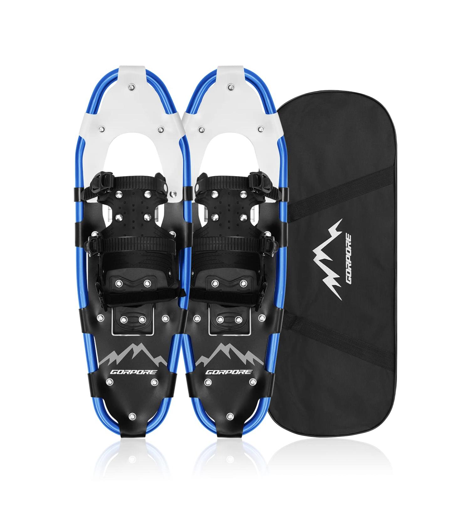 GORPORE All Terrain Snowshoes - Lightweight Aluminum Alloy - 21/25/30 Inches - for Women, Men, Youth - Hiking & Mountaineering - Heel Lift Riser - Double-Ratchet Binding - Carrying Tote Bag - Buy Online on GoSupps.com