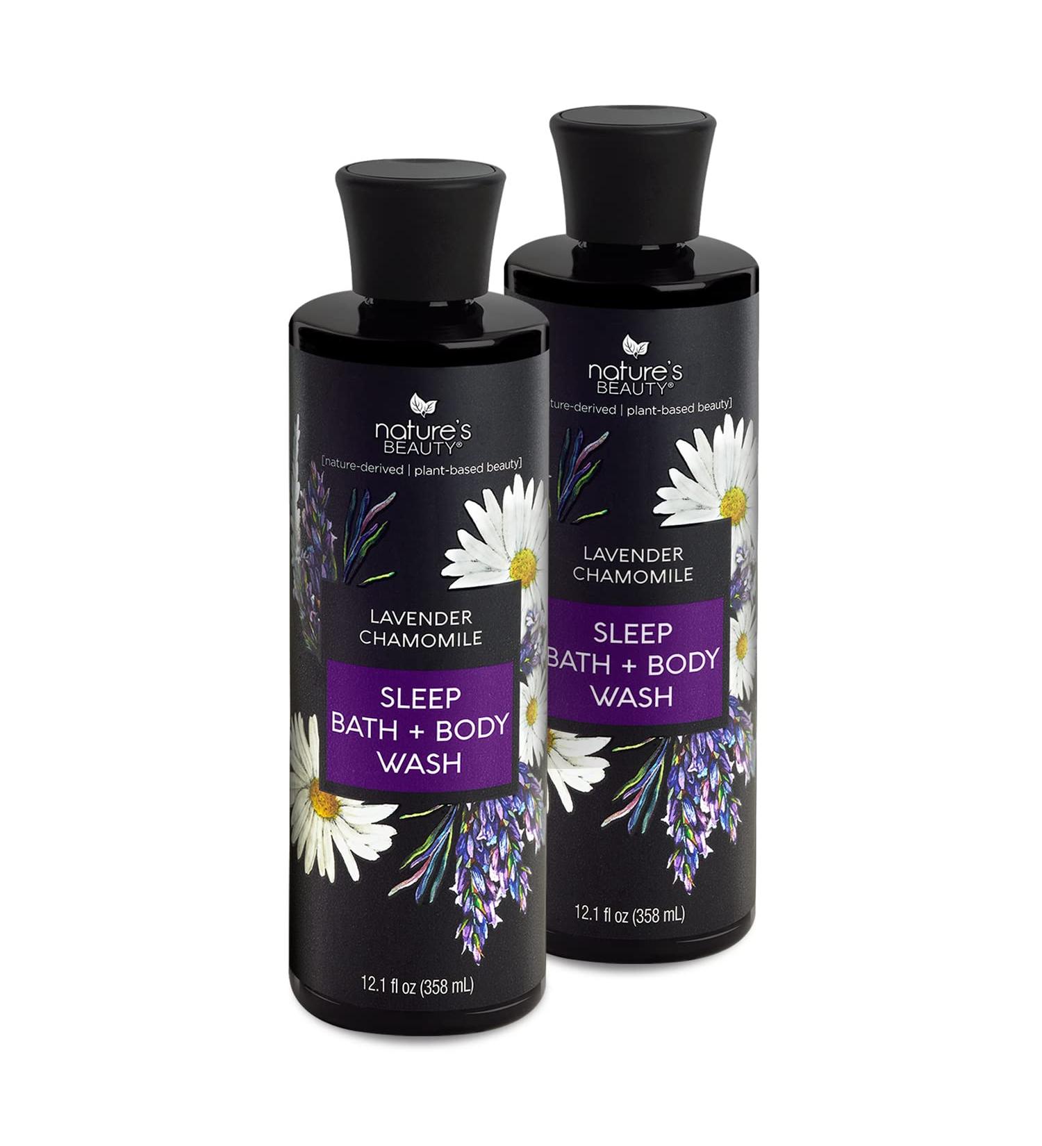 Nature's Beauty Lavender Chamomile Sleep Body Wash 2-Pack - Soothing Cleanser for Combination to Dry Skin with Coconut, Jojoba, and Moringa Seed Oils - 12 fl oz - Buy Online on GoSupps.com