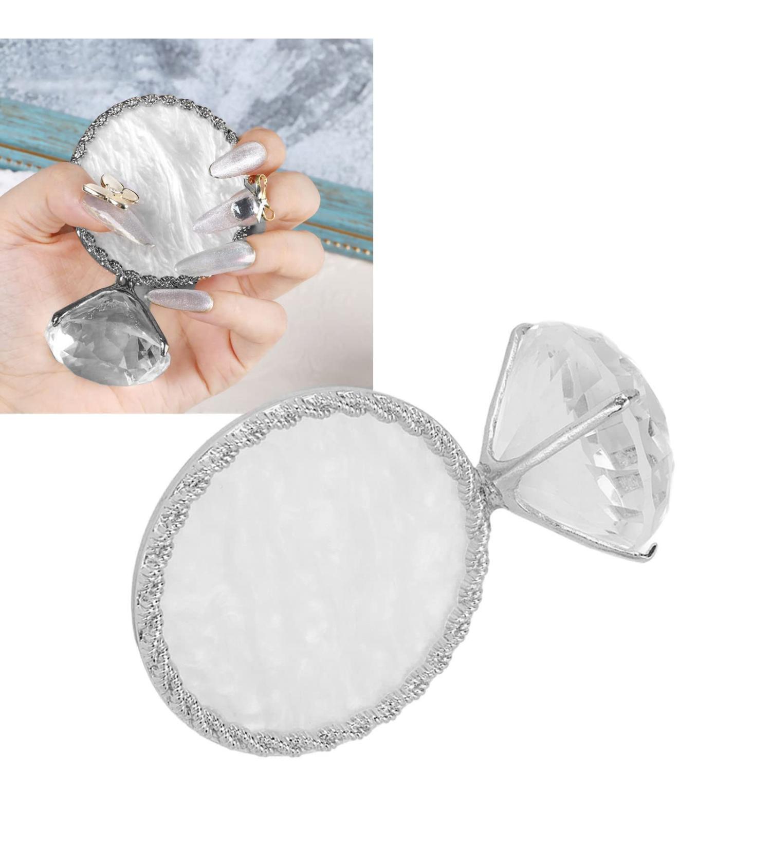 Nail Art Plate Nail Display Stand Resin Color Mixing Exquisite Nail Gel Color Painting Palette Nail Hand Practice Photography Props Nail Art Tools Nail Holder for Painting (Silver) - Buy Online on GoSupps.com