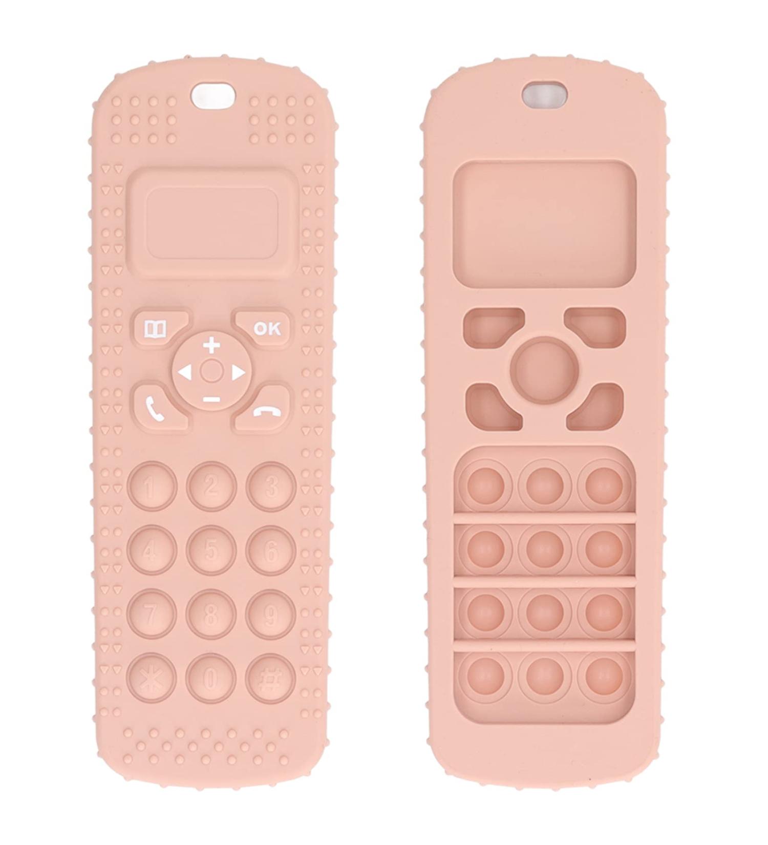Silicone TV Remote Control Teether Toy for Babies - Peach Pink - Buy Online on GoSupps.com
