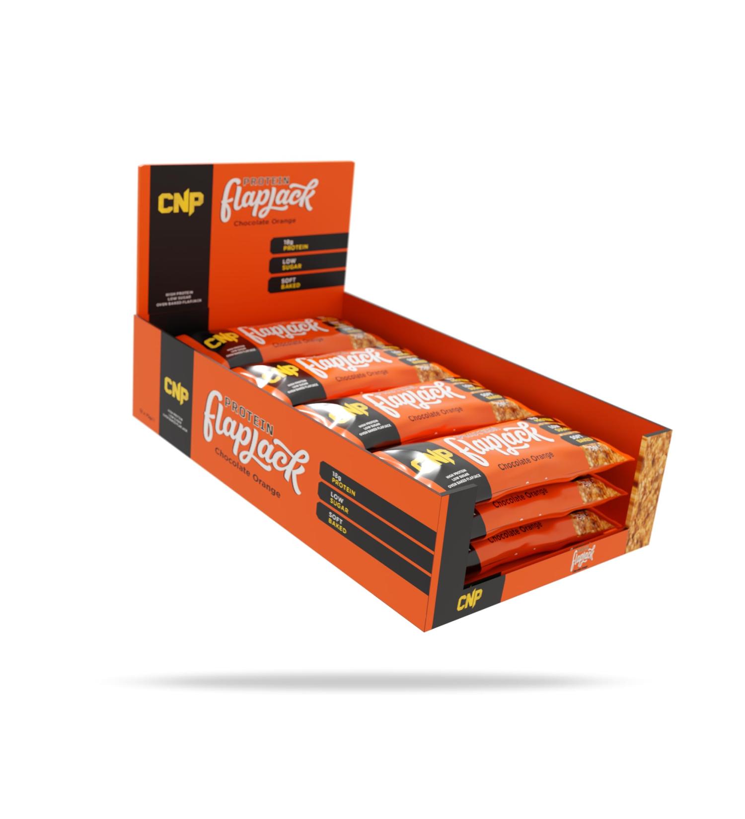 CNP Professional Whey Protein Flapjacks - 18g Protein, Low Carbs, Chocolate Orange Flavor - 12 x 75g Bars - Buy Online on GoSupps.com