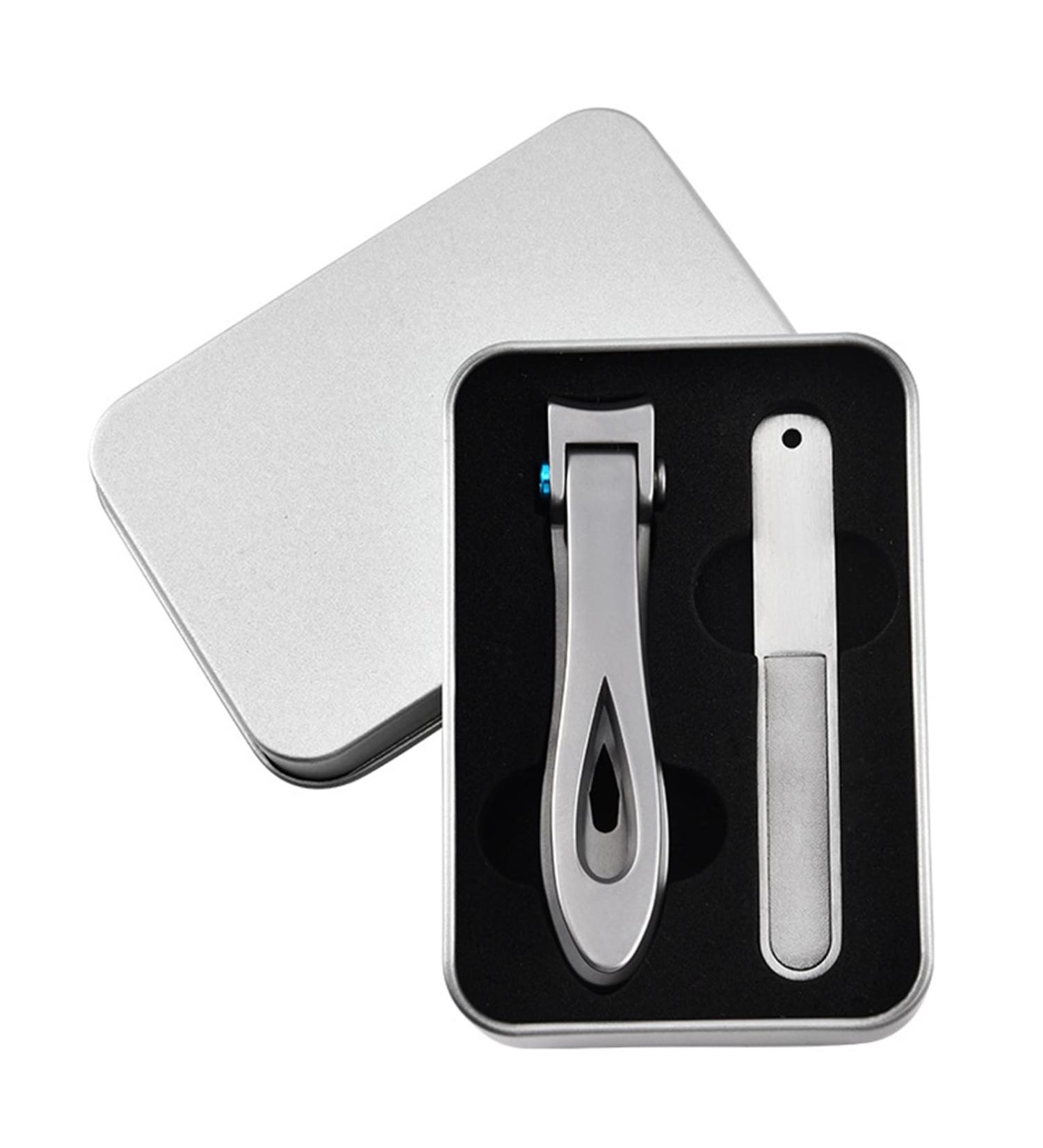 Nail Clippers Wide Jaw Nail Clippers Large Toe Nail Clippers for Thick Nails 16mm Wide Jaw Opening Nail Cutter Set for Men Seniors with Nail File and Box Silver - Buy Online on GoSupps.com