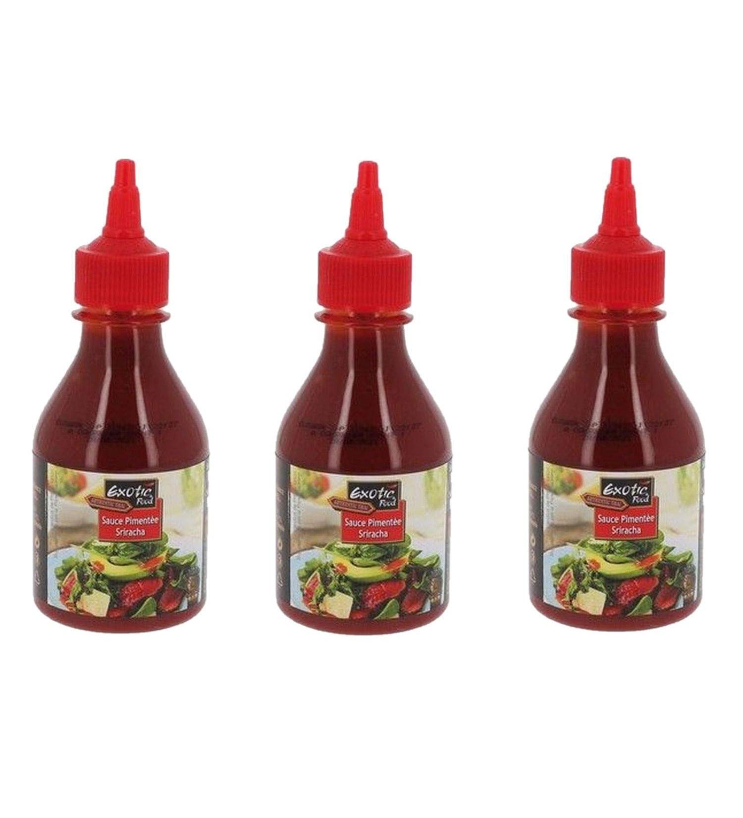 Pack of 3 Sriracha Hot Sauce - Exotic Food - 225g bottle