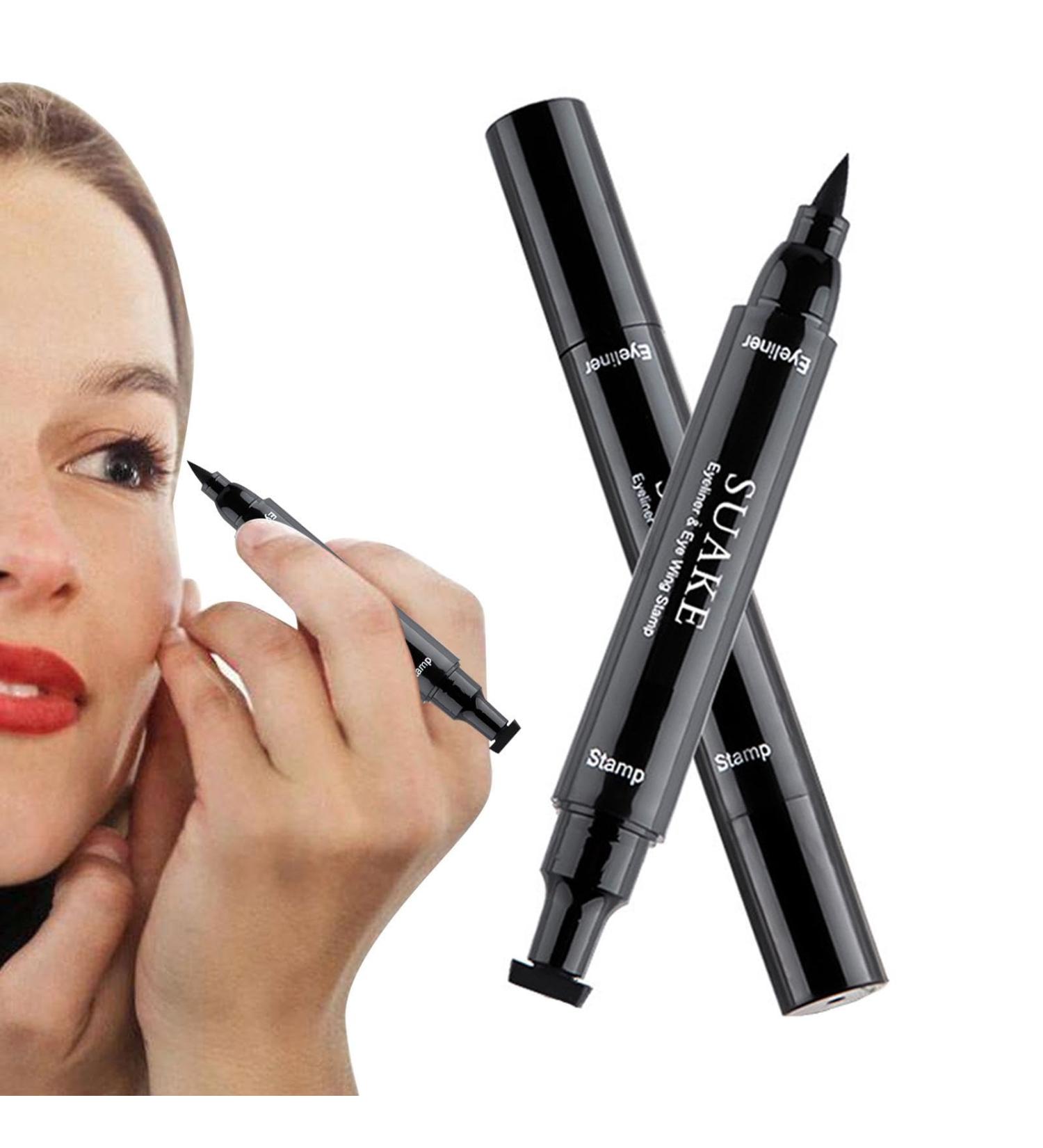 Pencil Eyeliner Eyeliner Pencil and Eyelashes Liquid Smudge Proof Double Tip Long-Lasting Eyebrow Stencil Stamp for Normal False Lashes & Sensitive Eyes Small - Buy Online on GoSupps.com