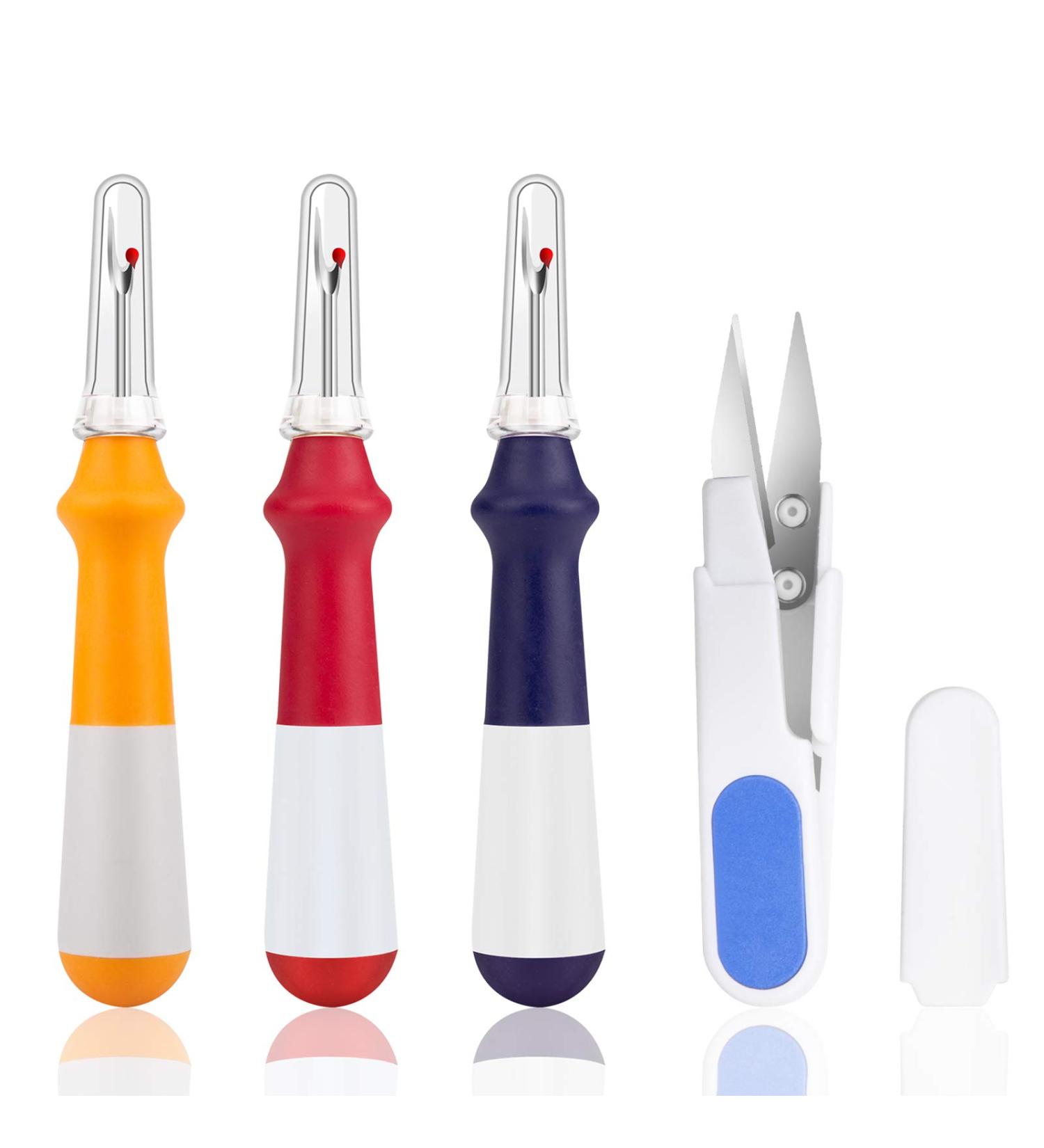 JIANYI Handy Grip Seam Ripper Set with Trimming Scissor - 4 Pack for Sewing and Crafting - Buy Online on GoSupps.com