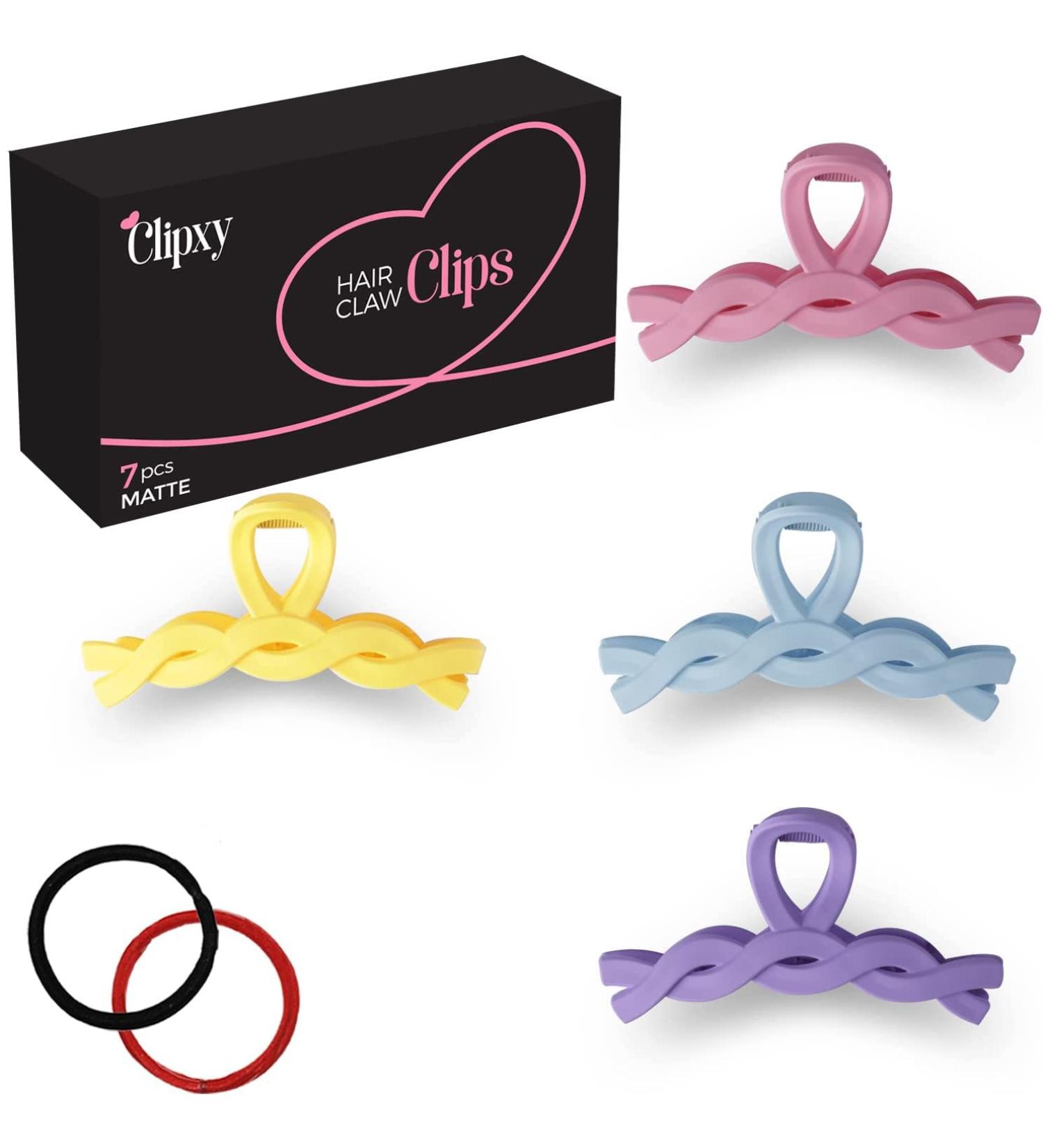 CLIPXY Premium Claw Clips Set - 6 Pcs Hair Claw Clip Bundle for Women - Matte Coated, Sturdy & Durable - 4.3 Inch Large Hair Clips - Ideal for Thick Hair & Everyday Wear - Buy Online on GoSupps.com