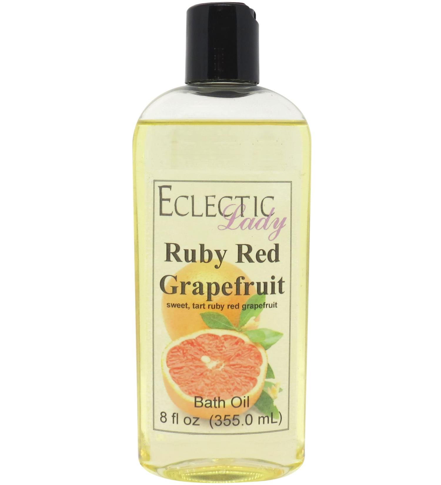 Ruby Red Grapefruit Bath Oil | Eclectic Lady | Relaxing & Moisturizing Scented Oil for Dry & Sensitive Skin | 8 oz Daily Nourishing Body Oil - Buy Online on GoSupps.com