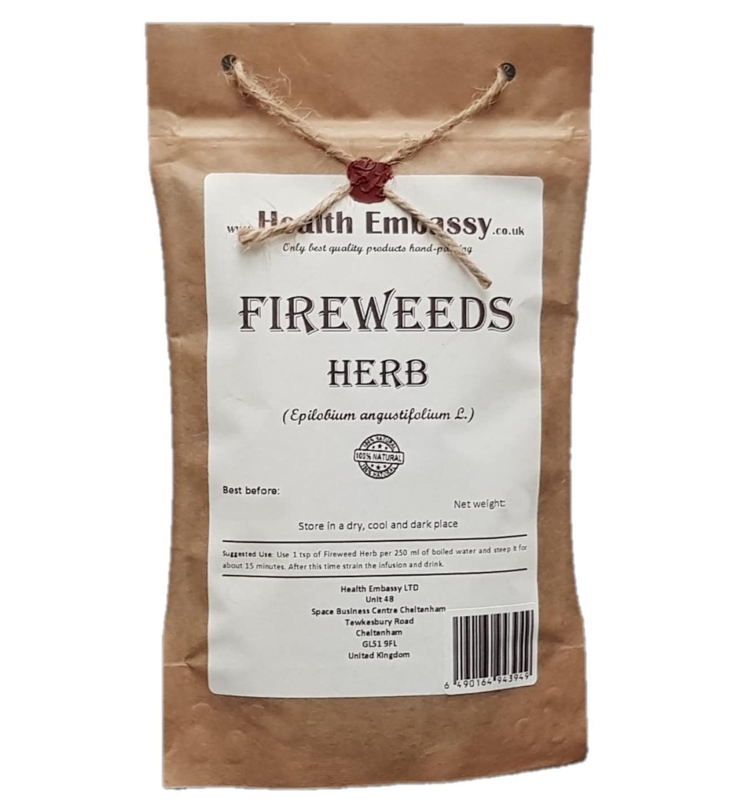  HEALTH EMBASSY Health Embassy Woodweed Herb Herb Herbal Tea | Epilobium Angustifolium L | Fireweeds Herb Tea 100g - Buy Online on GoSupps.com