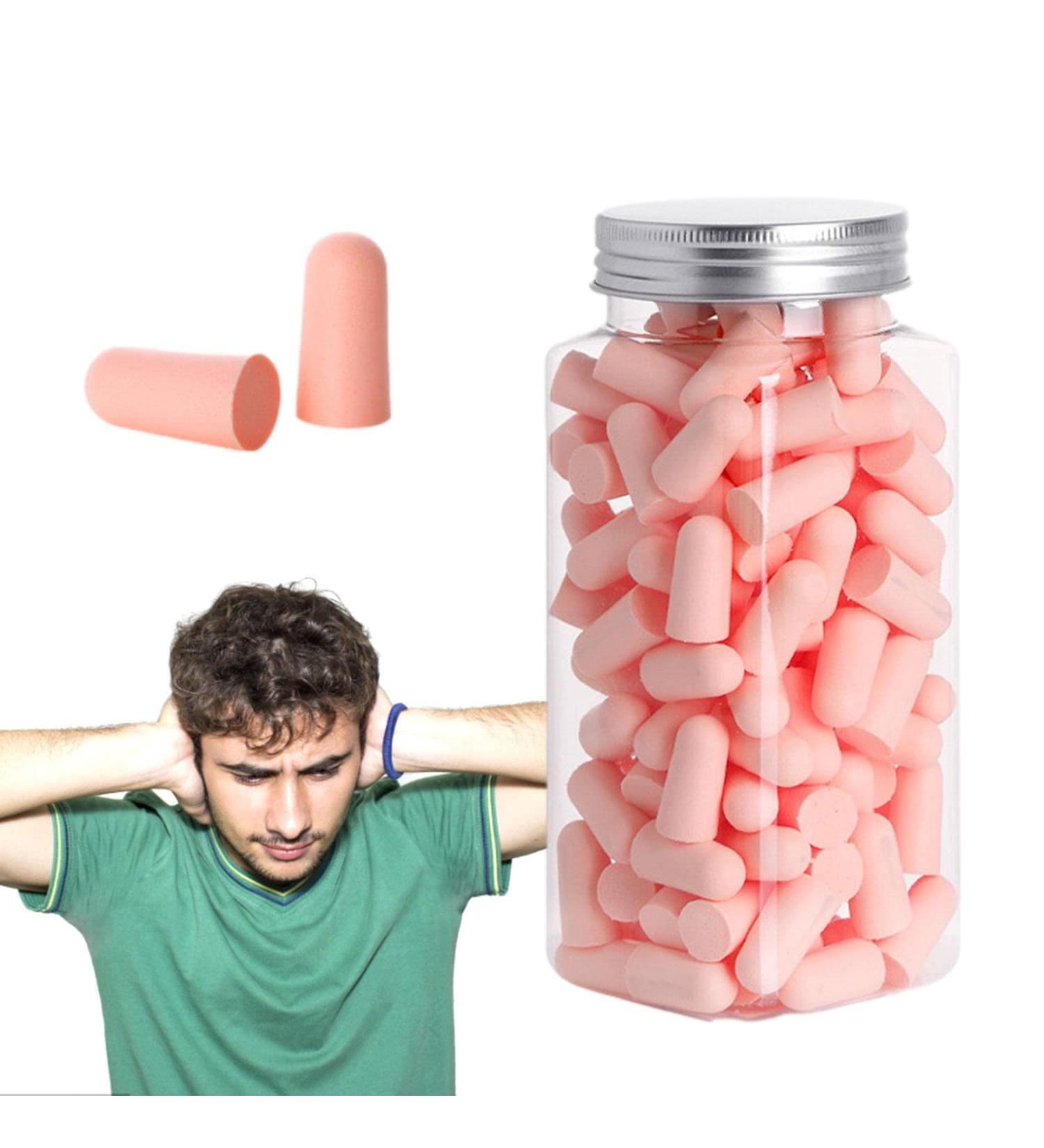Noise Cancelling Ear Plugs Sound-Proof Noise Reduction Ear Plugs | High Decibel Ear Plugs Slow Rebound Warm Cotton for Sleeping Studying Aviere Cherry Blossom Powder 120 Pieces - Buy Online on GoSupps.com