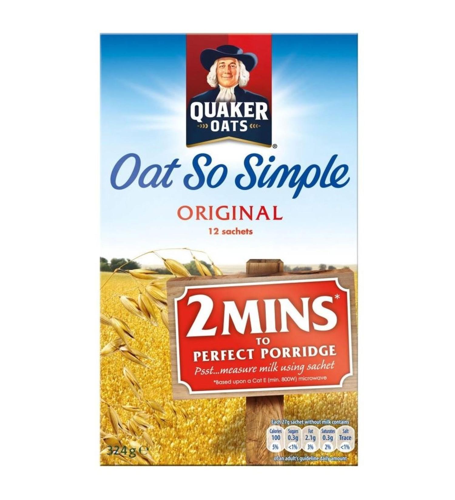Quaker Oat So Simple Original (12 per pack - 324g) - Pack of 2