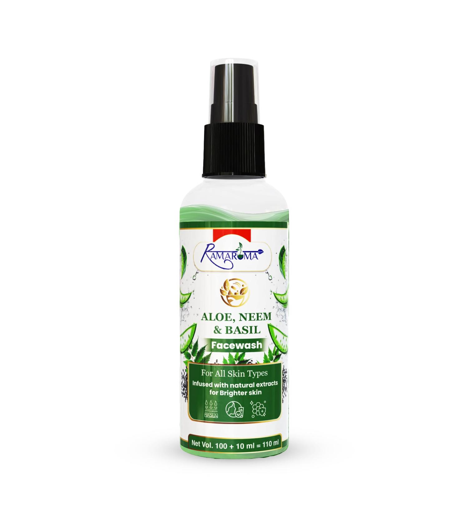 Ramaroma Aloe Neem & Basil Face Wash 100ml+10 ml - Buy Online on GoSupps.com
