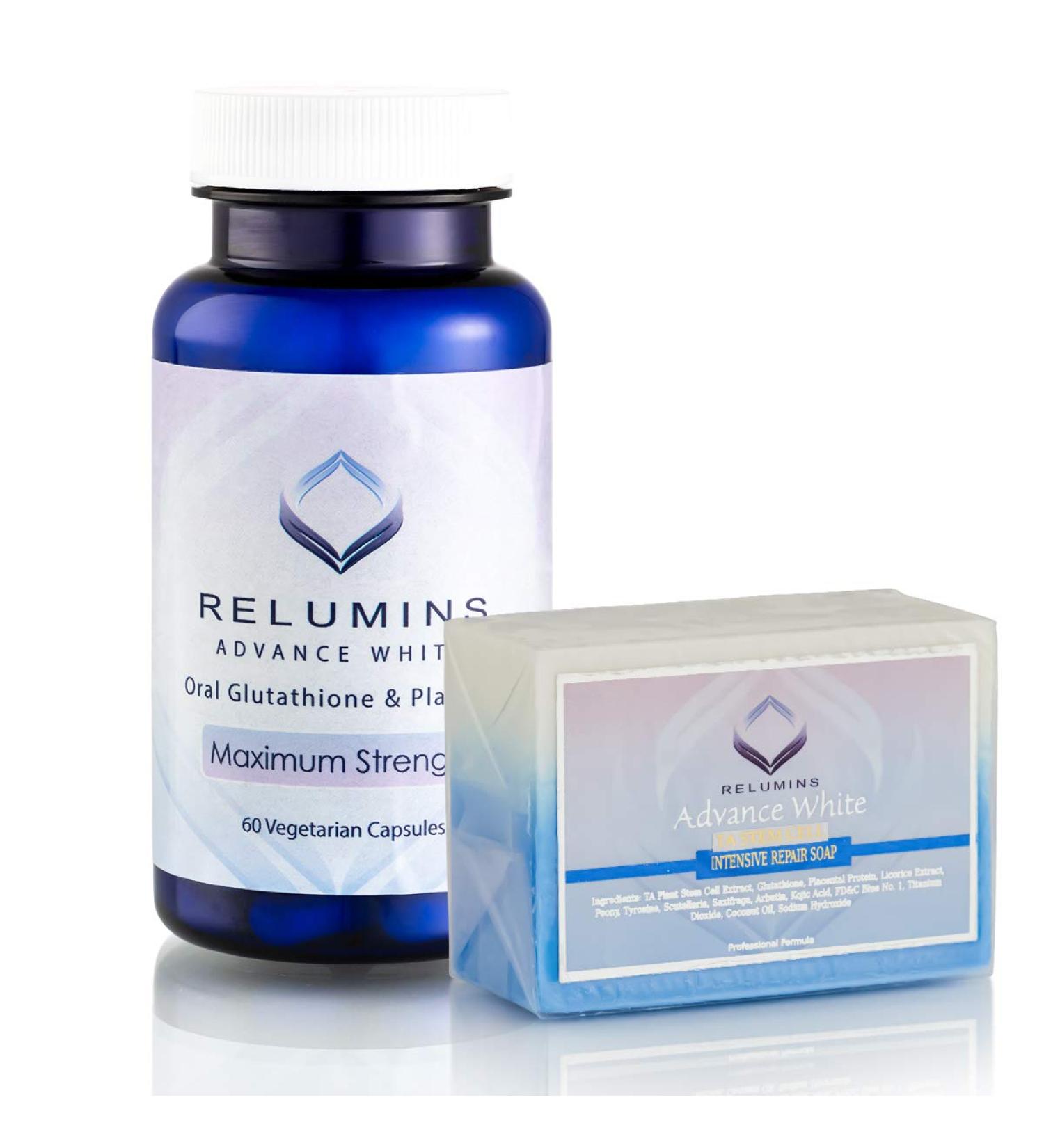 Relumins Facial Massager & Glutathione - Advanced Whitening with Stem Cell Soap - Free Shipping Worldwide - Buy Online on GoSupps.com
