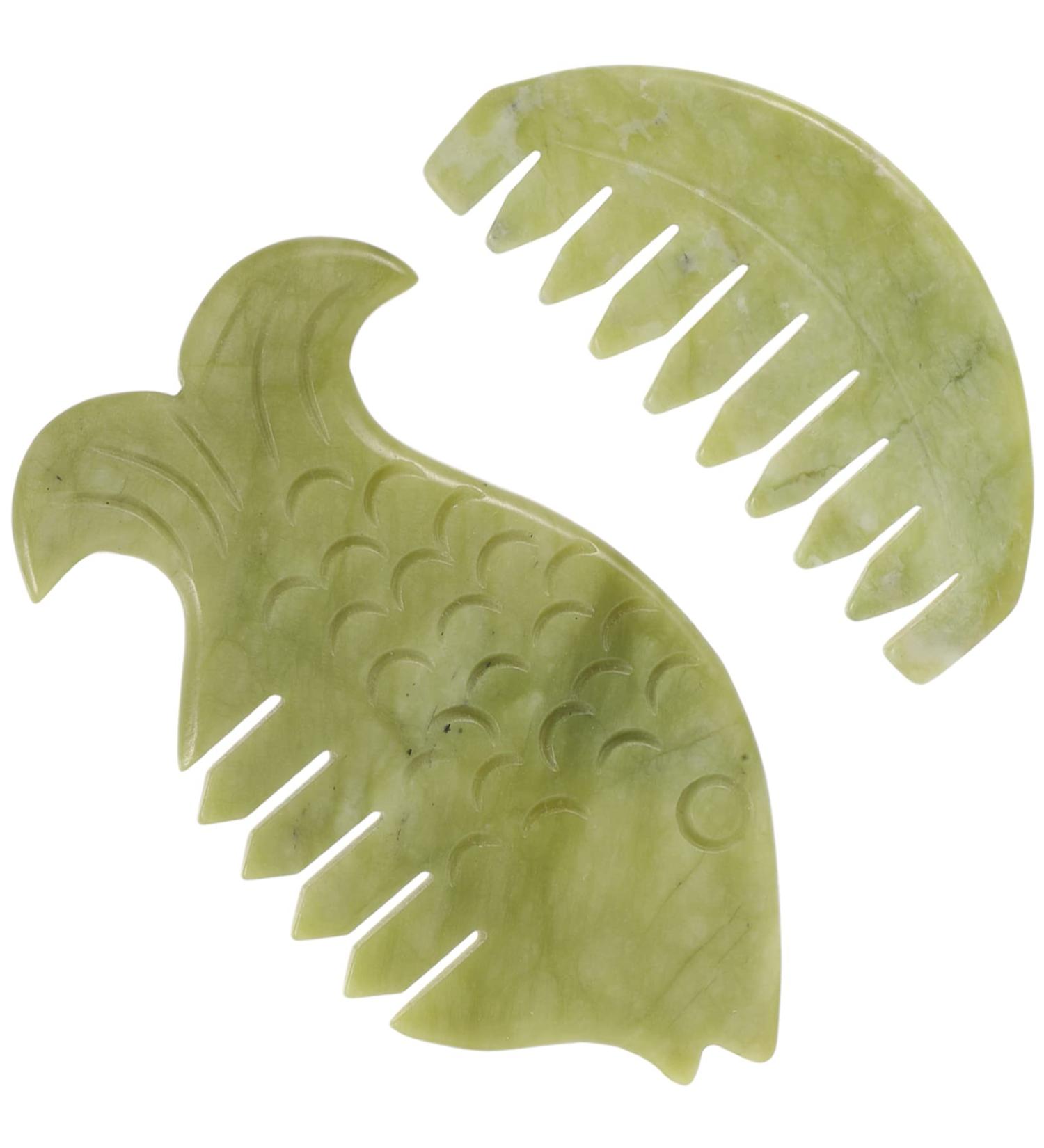 Sewoart 2-Piece Gua Sha Scalp Massage Set | Jade Head Massage Comb & Scratcher | Portable Massage Tools for Relaxation & Wellness - Buy Online on GoSupps.com