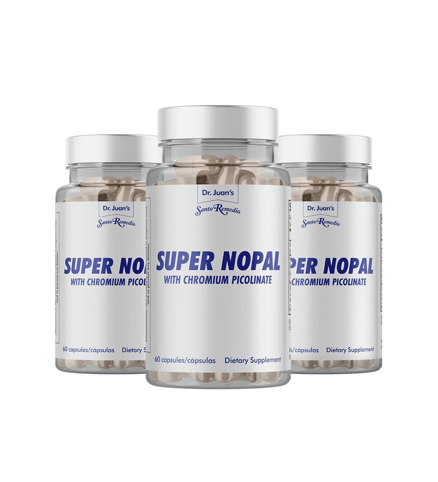 Santo Remedio Super Nopal Exclusive Formula with Nopal Gurmar (Gymnema Silvestre) Chromium Picolinate and Vanadyl Sulfate. 60 Capsules (30 Servings) (3) - Buy Online on GoSupps.com