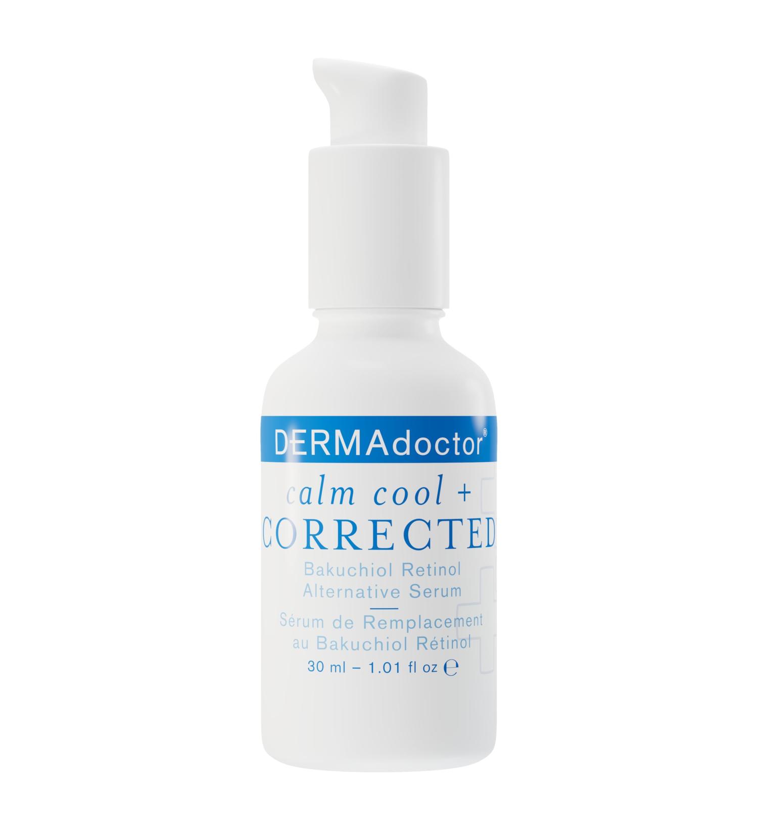 DERMAdoctor Calm Cool + Corrected Bakuchiol Retinol Alternative Serum for Sensitive Skin | Anti-Aging Fine Lines Wrinkles Brightening | 1.01 oz - International Shipping Available - Buy Online on GoSupps.com