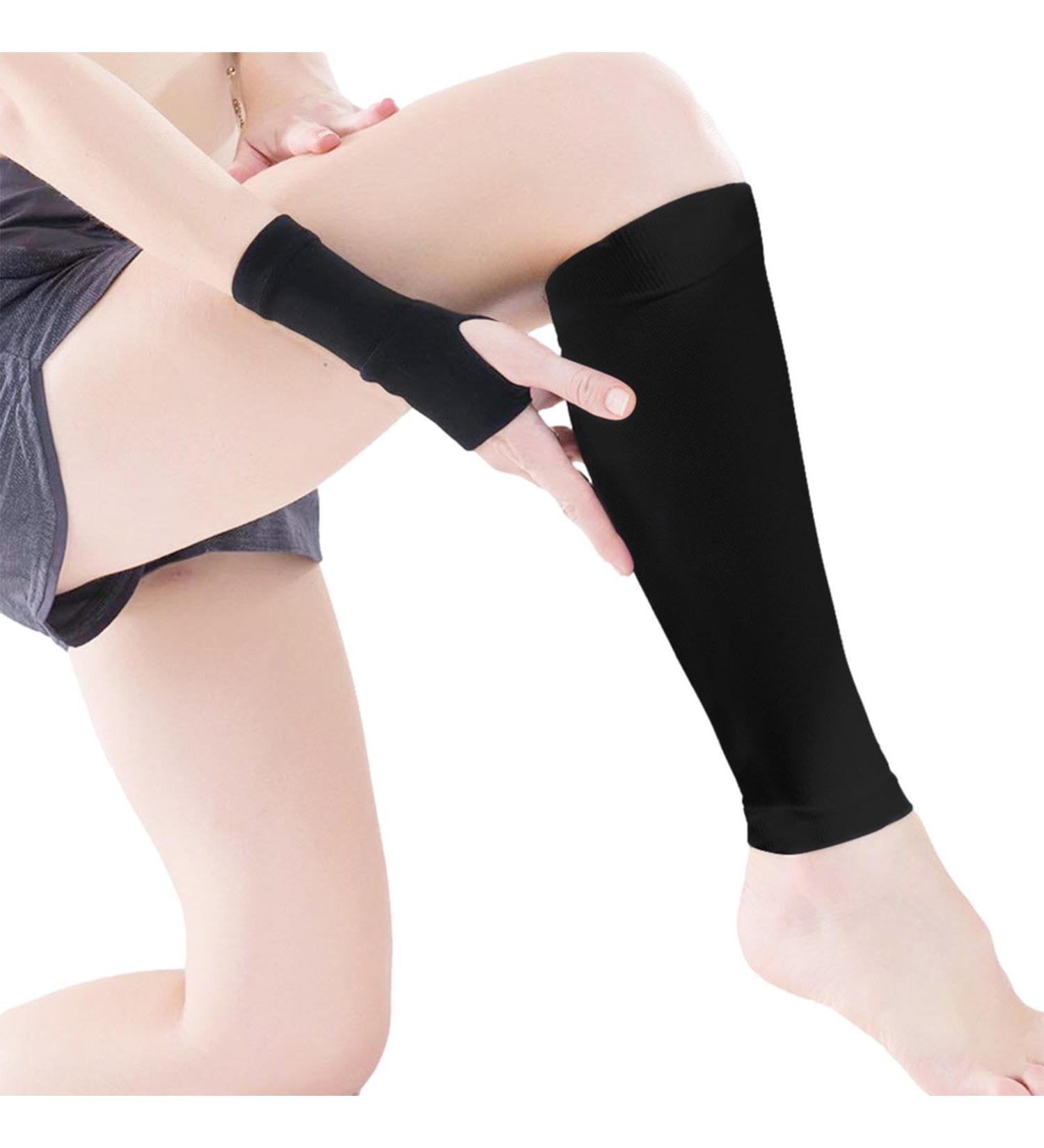 Fulenyi Compression Sleeves for Leg Support - Breathable Calf & Shin Cuffs Black M | International Shipping - Buy Online on GoSupps.com