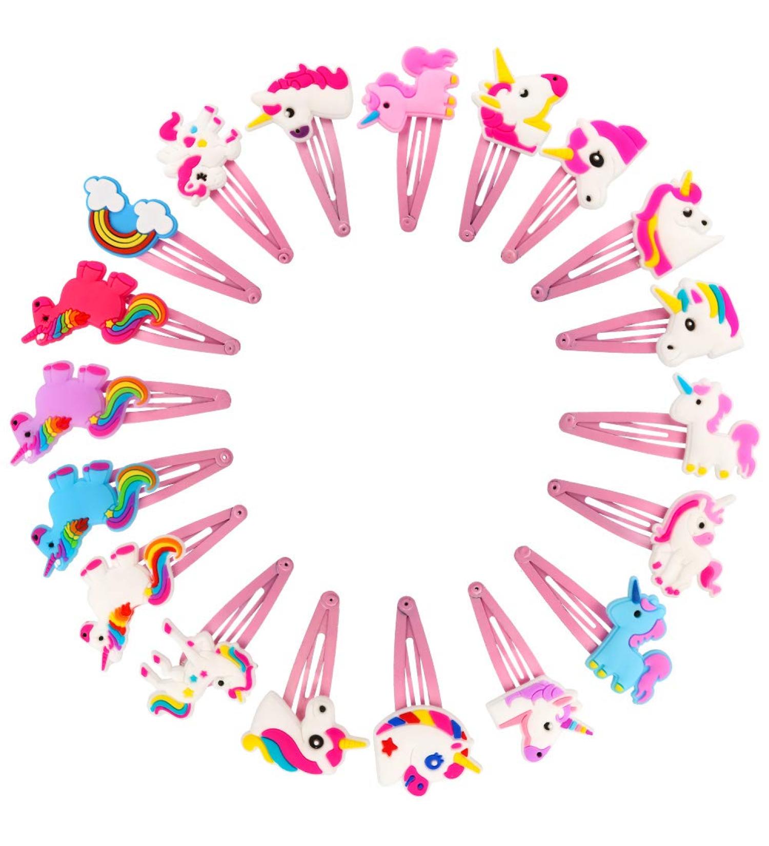 20 PCS Unicorn Hair Clips for Kids - Cute Cartoon Hair Barrettes for Girls - Buy Online on GoSupps.com