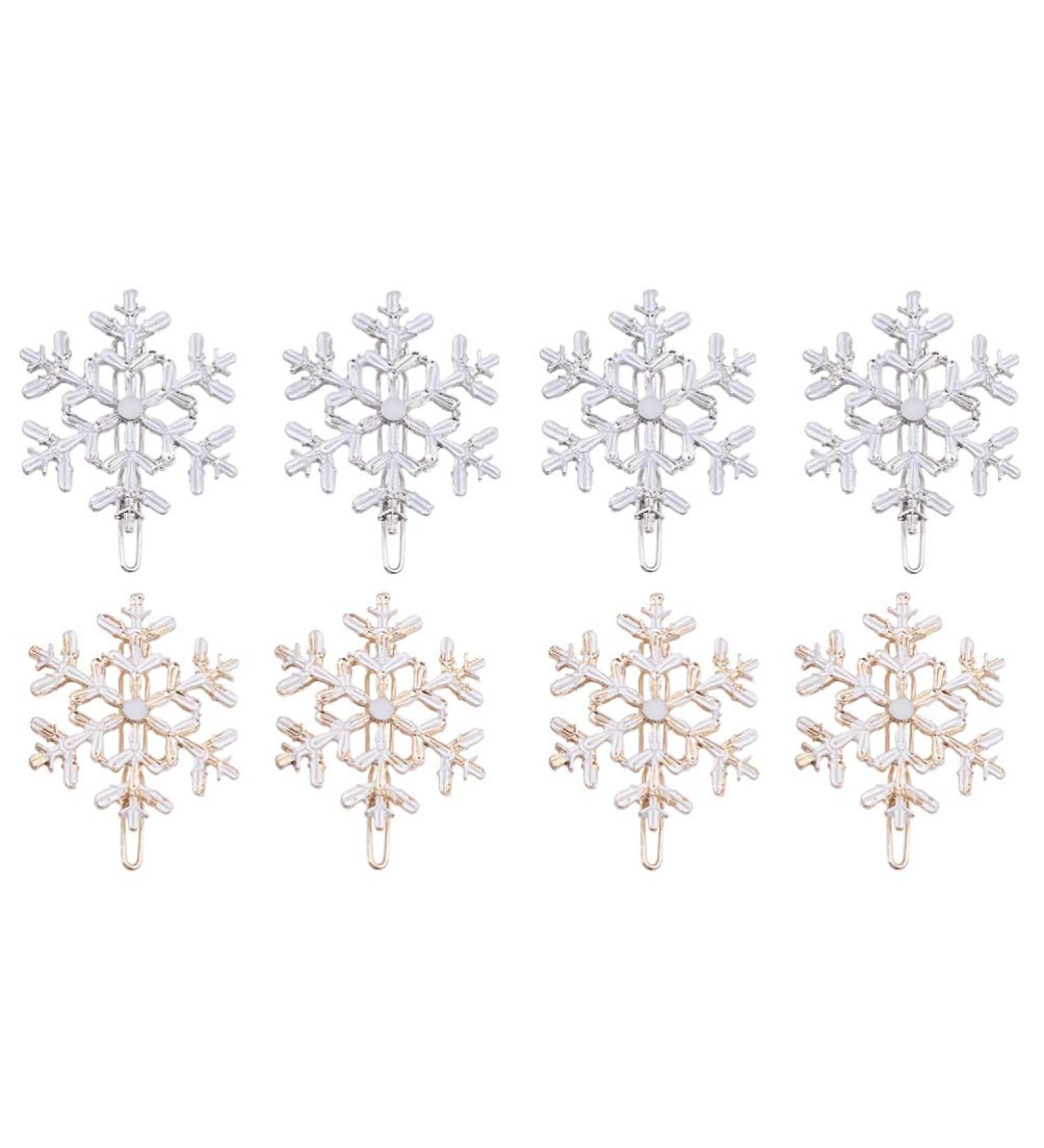 Frcolor 8pcs Christmas Snowflake Hair Clips | Stylish Hair Jewelry & Headgear for Women | Perfect Holiday Gift - Buy Online on GoSupps.com