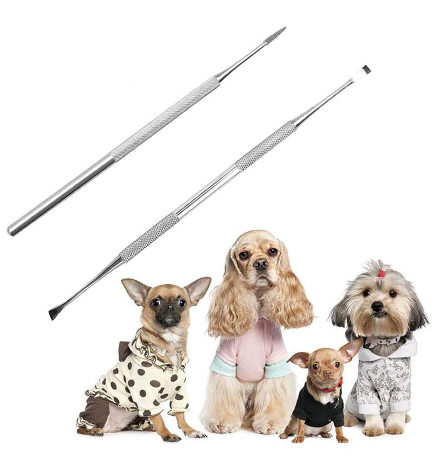 Symphonyw Stainless Steel Dog Calculus Remover - 2PCS Dental Teeth Cleaning Tools - Buy Online on GoSupps.com