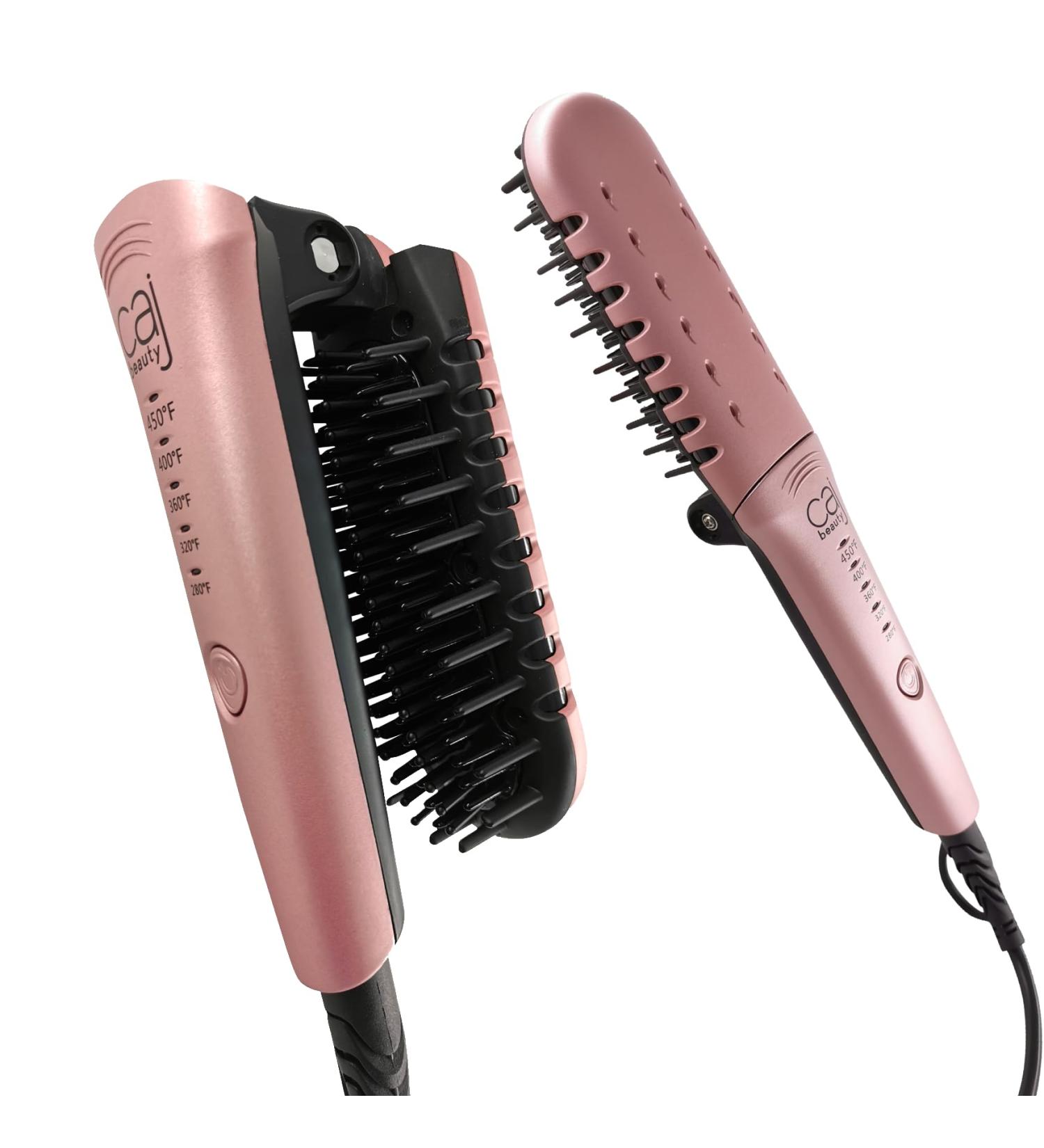 CAJ Beauty Foldable Thermal Glide Brush - 1 Titanium Plate Thermatru Technology 5 Temp Settings & 9-FT Swivel Cord for Professional Hair Styling - Buy Online on GoSupps.com