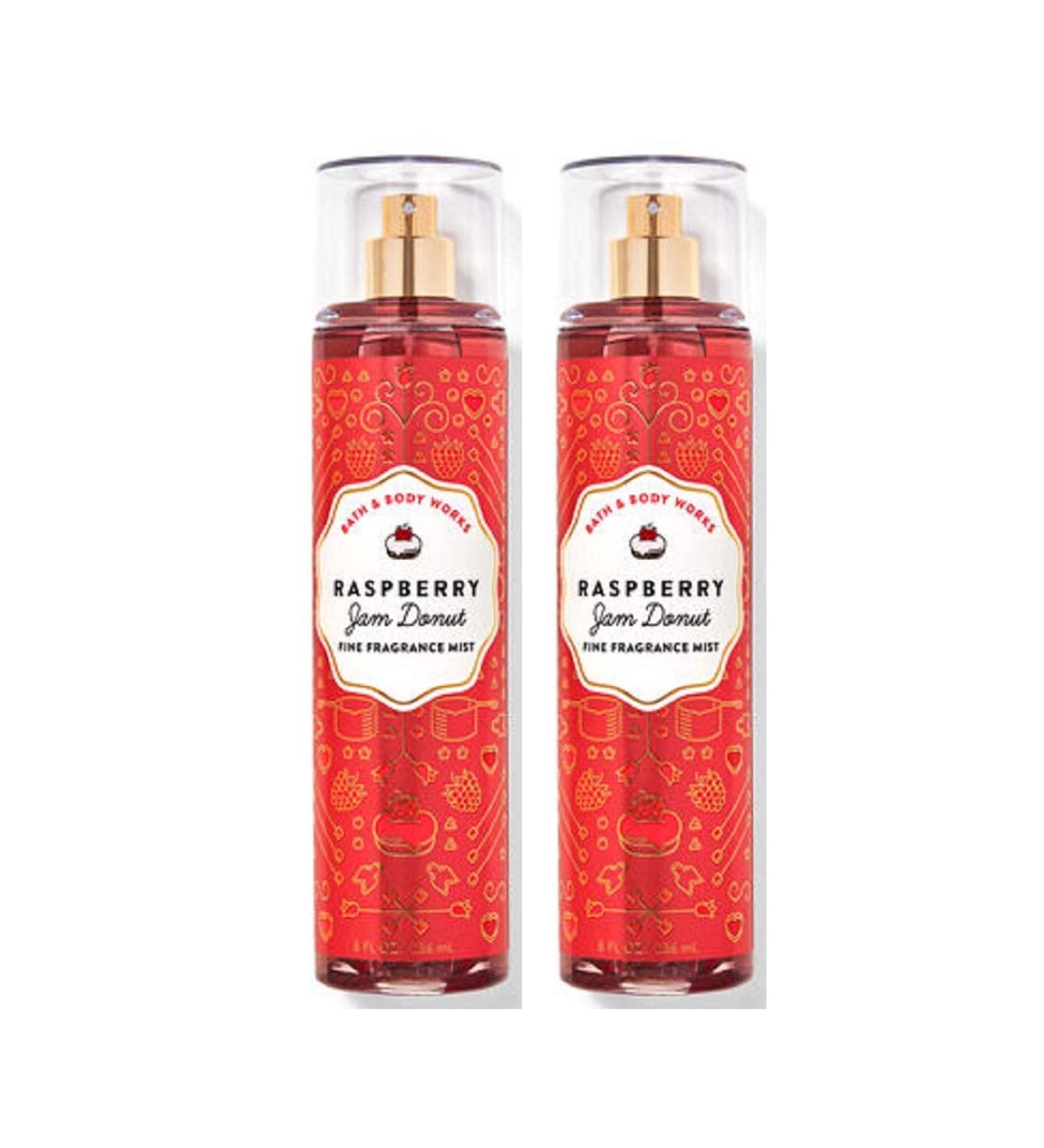 Bath and Body Works Raspberry Jam Donut Fine Fragrance Mists Pack Of 2 8 oz. Bottles (Raspberry Jam Donut)