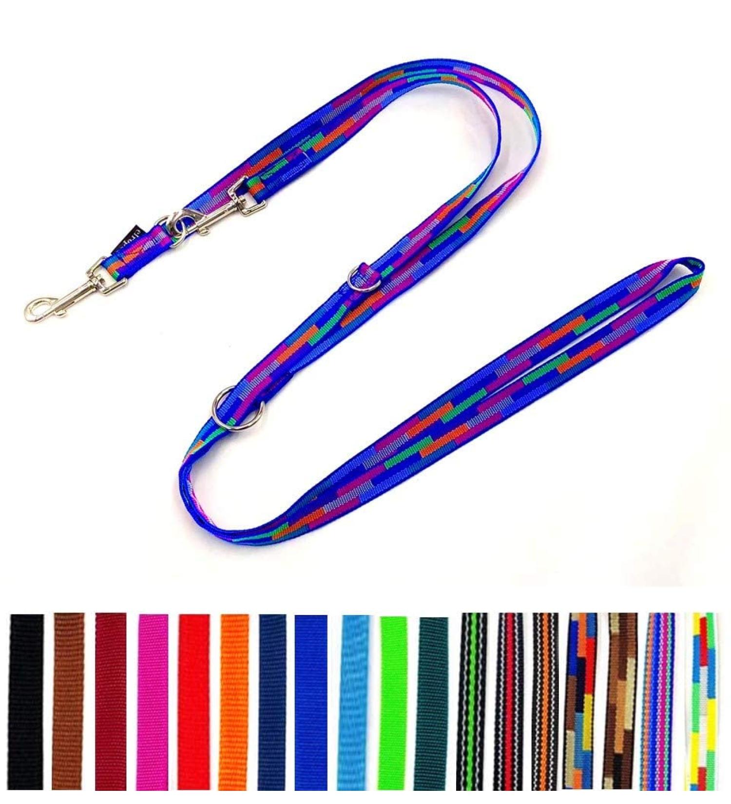Adjustable Dog Linen Doppeleine 2m to 5m for Large Dogs - Florida Bloc (7 Colors 20mm) - Buy Online on GoSupps.com
