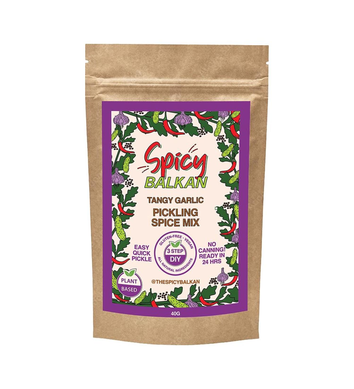 Spicy Balkan Tangy Garlic Pickling Spice Mix 40g Plant-Based 3-Step DIY Ready in 24 Hours - Buy Online on GoSupps.com