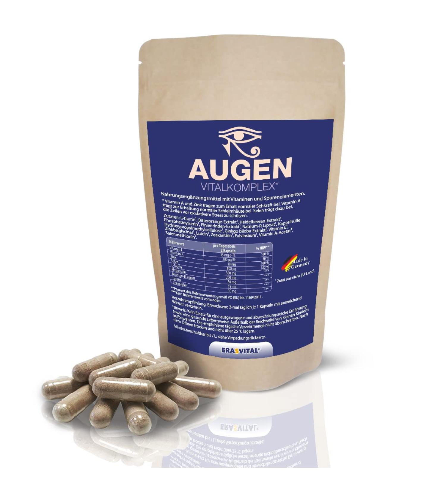 Eyes Vital Complex - 360 Vegan Capsules with Lutein Zeaxanthin Sodium-R-Lipoate & Fulvic Acid for Optimal Eye Health - Buy Online on GoSupps.com