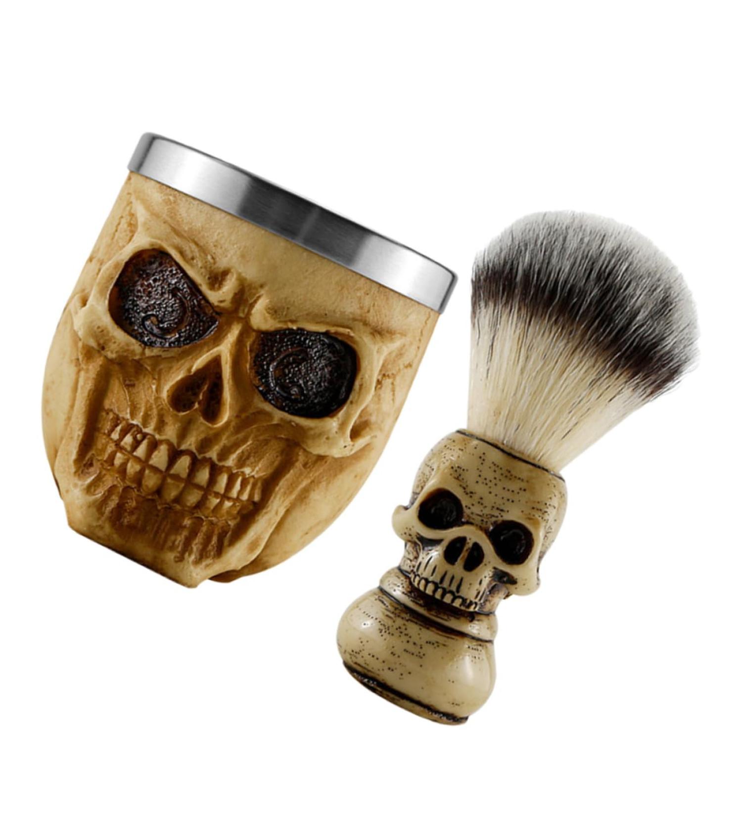 Villcase Men s Suit Stationery Box Set | Desk Organizer with Pen Holder Shaving Brush & Razor Holder - Portable Nylon Hairbrush & Skull Design - Buy Online on GoSupps.com