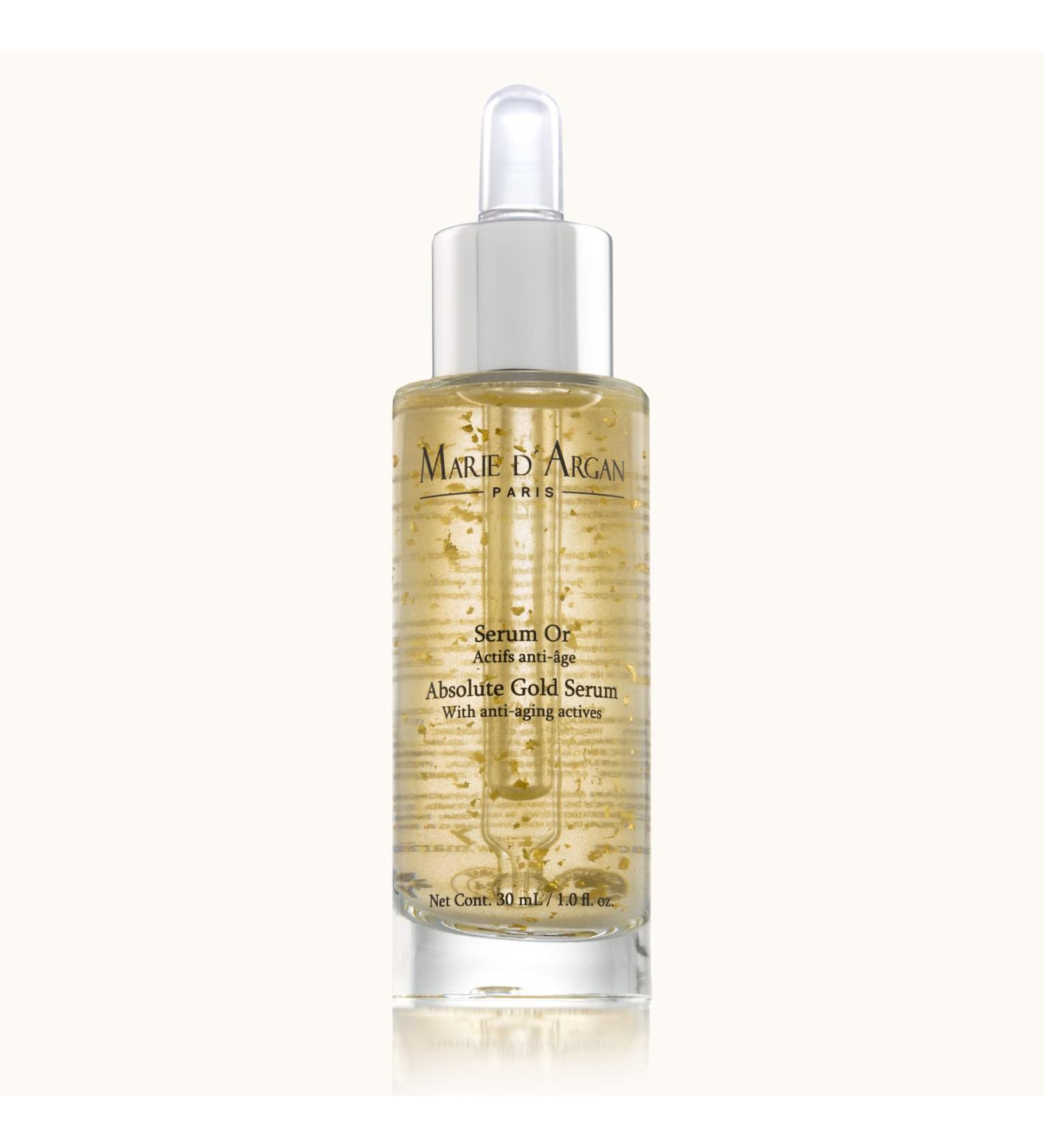 Marie d'Argan 24K Gold Face Serum with Hyaluronic Acid & Marine Collagen - Anti-Wrinkle Moisturizing & Brightening for All Skin Types - 30ml - Buy Online on GoSupps.com