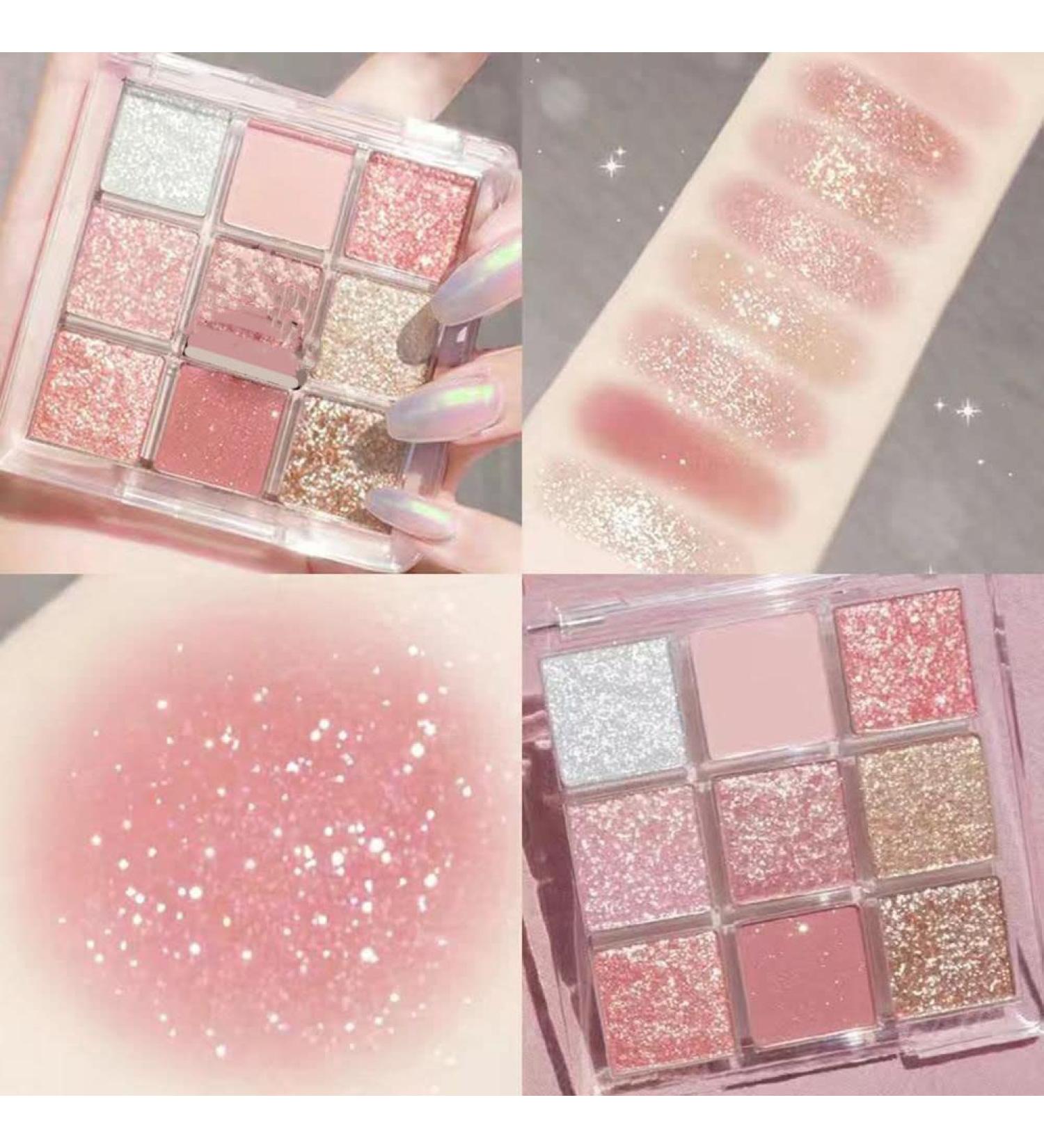  Mrisata 9 Colors Glitter Eyeshadow Palette for Girls Shimmer Waterproof High Pigment Gold Eyeshadow Palette (B) - Buy Online on GoSupps.com