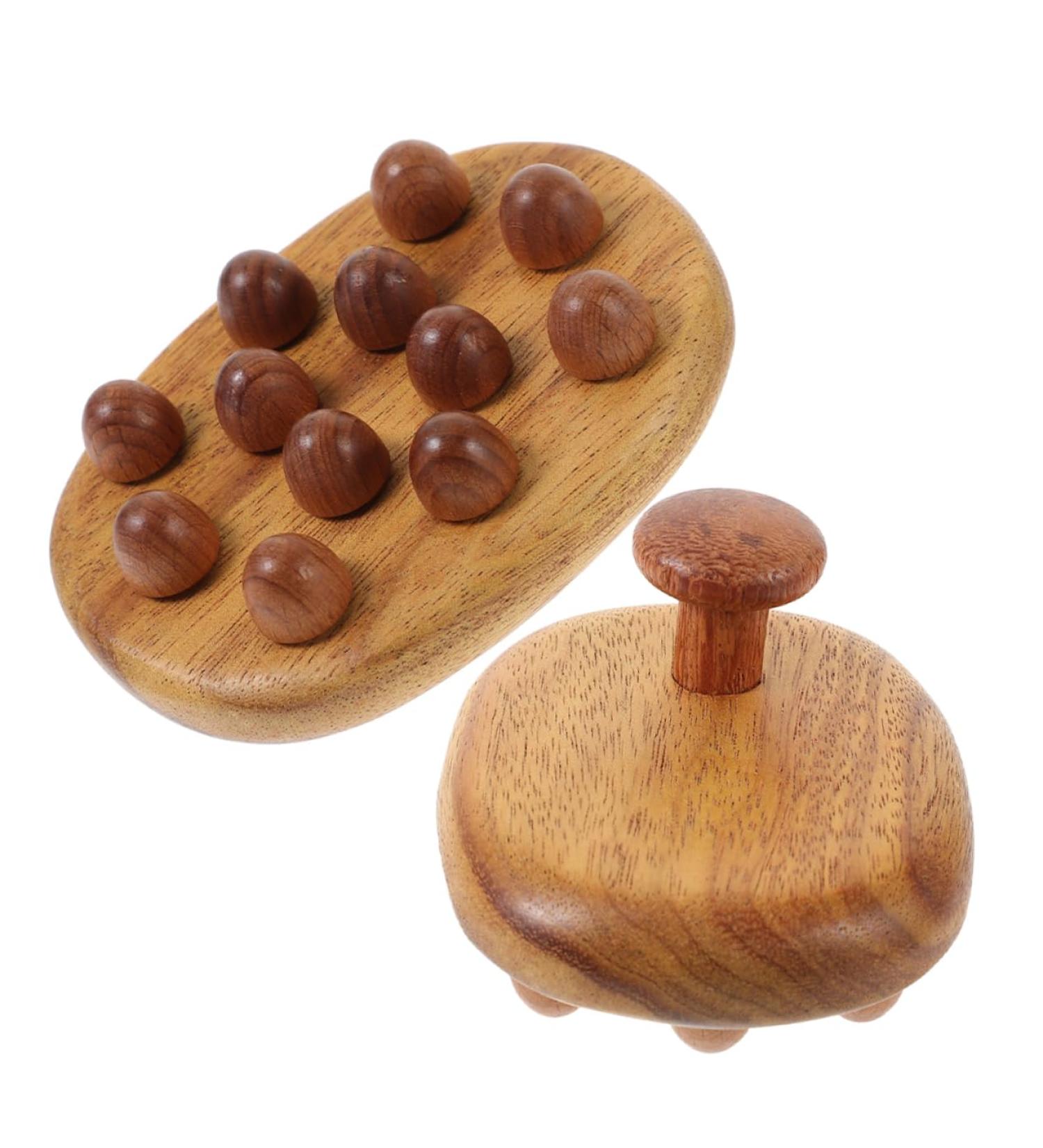 Gogogmy Wooden Massage Brush Set - 2-Piece Massage Tools for Body & Hair | Eco-Friendly Wooden Combs & Massagers - Buy Online on GoSupps.com