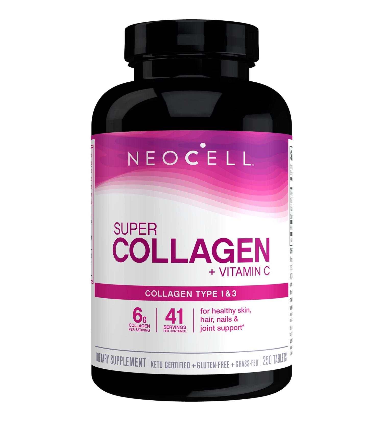NeoCell Super Collagen with Vitamin C - 250 Non-GMO Collagen Pills for Hair, Skin & Joints - Buy Online on GoSupps.com