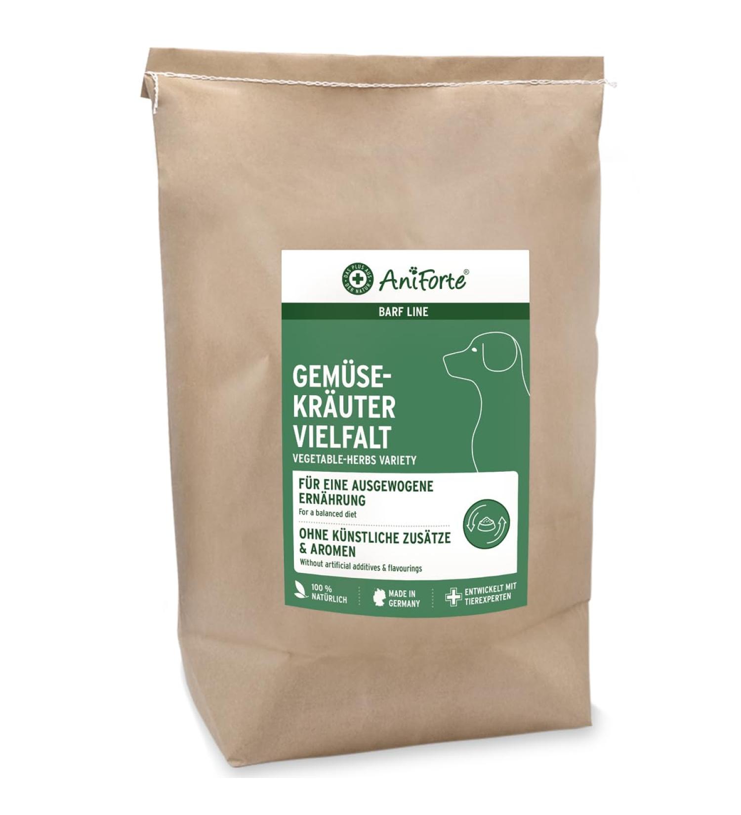 AniForte Barf Additive for Dogs - Vegetable Variety - 5 kg - Natural Product Barf Food Supplement Grain Free Gluten Free Flakes Without Artificial Additives 100% Natural Supplement - Buy Online on GoSupps.com