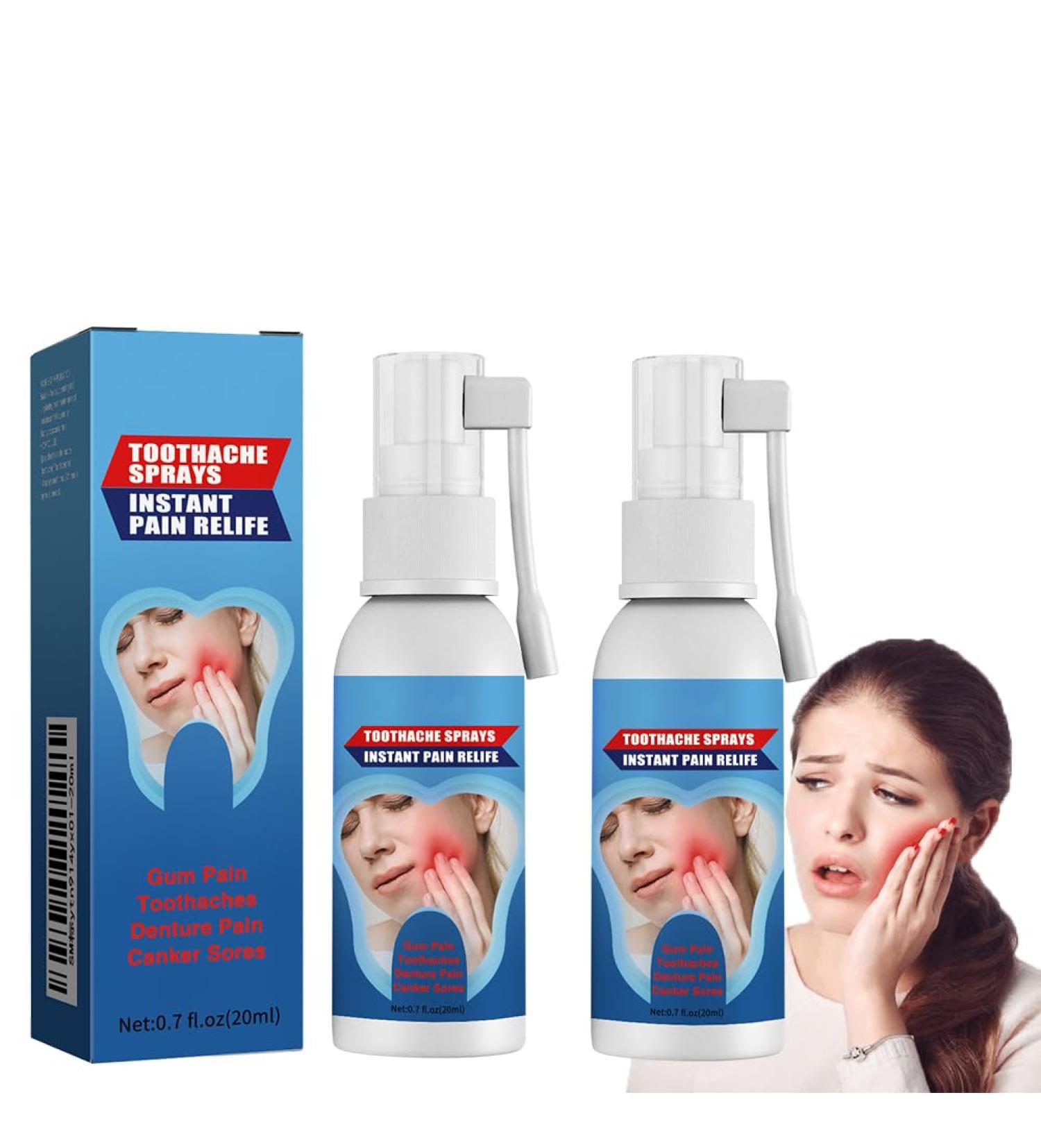 Spray de Soulagement de la Douleur Dentaire 2PC R paration des Gencives Maux de Dents Soins Bucco-Dentaires Base de Plantes - Buy Online on GoSupps.com