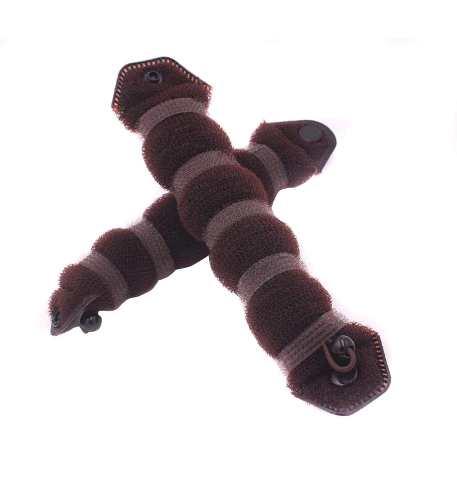 3PCS Magic Hair Styler Donut Bun Maker Set - Hair Styling Twist Ring & Braiding Tool - Curler Accessory in Brown - Buy Online on GoSupps.com