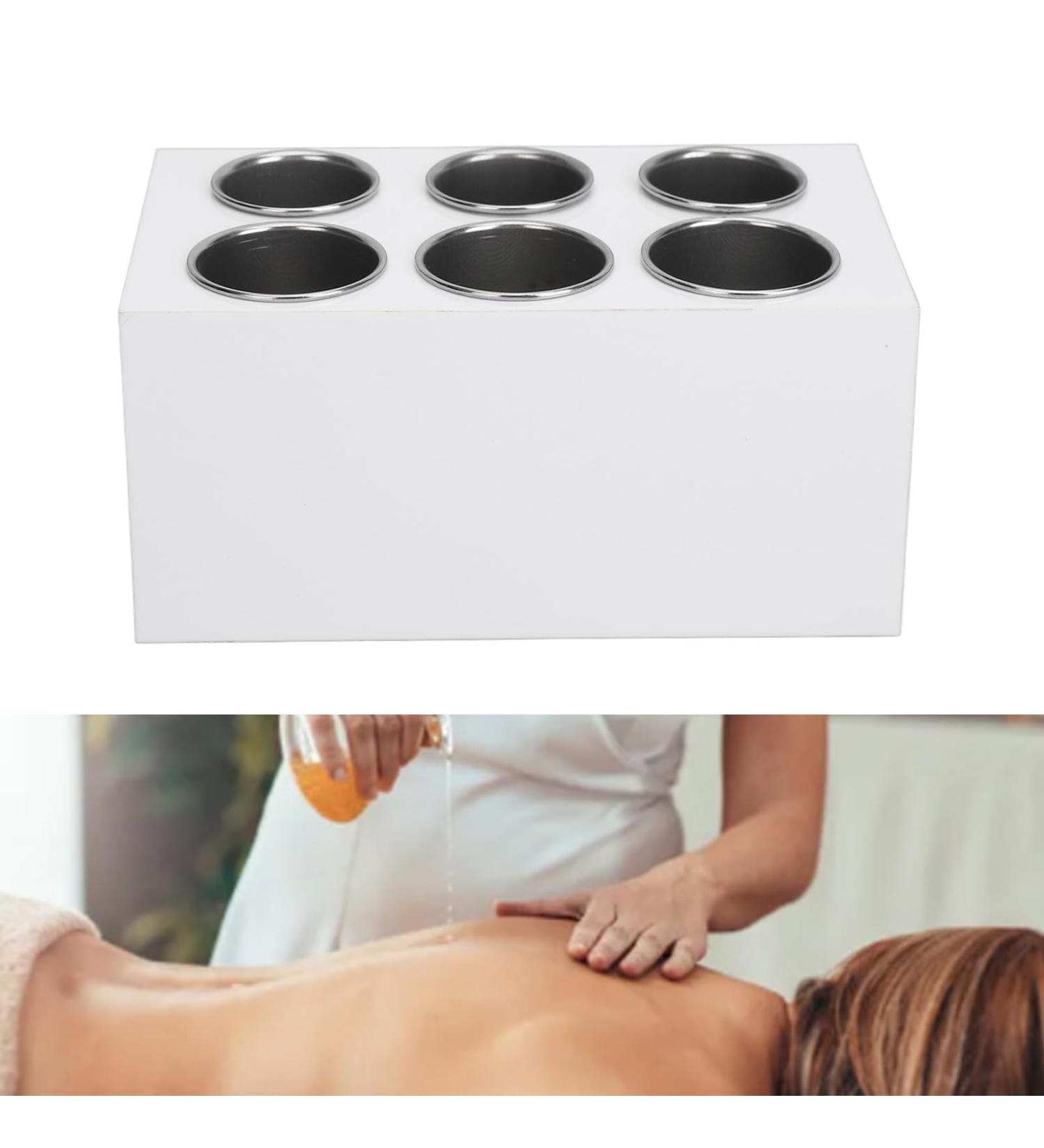 Essential Oil Heater & Lotion Bottle Warmer Fast Warming Adjustable 6 Compartments for 30-50 ml EU Connector - Buy Online on GoSupps.com