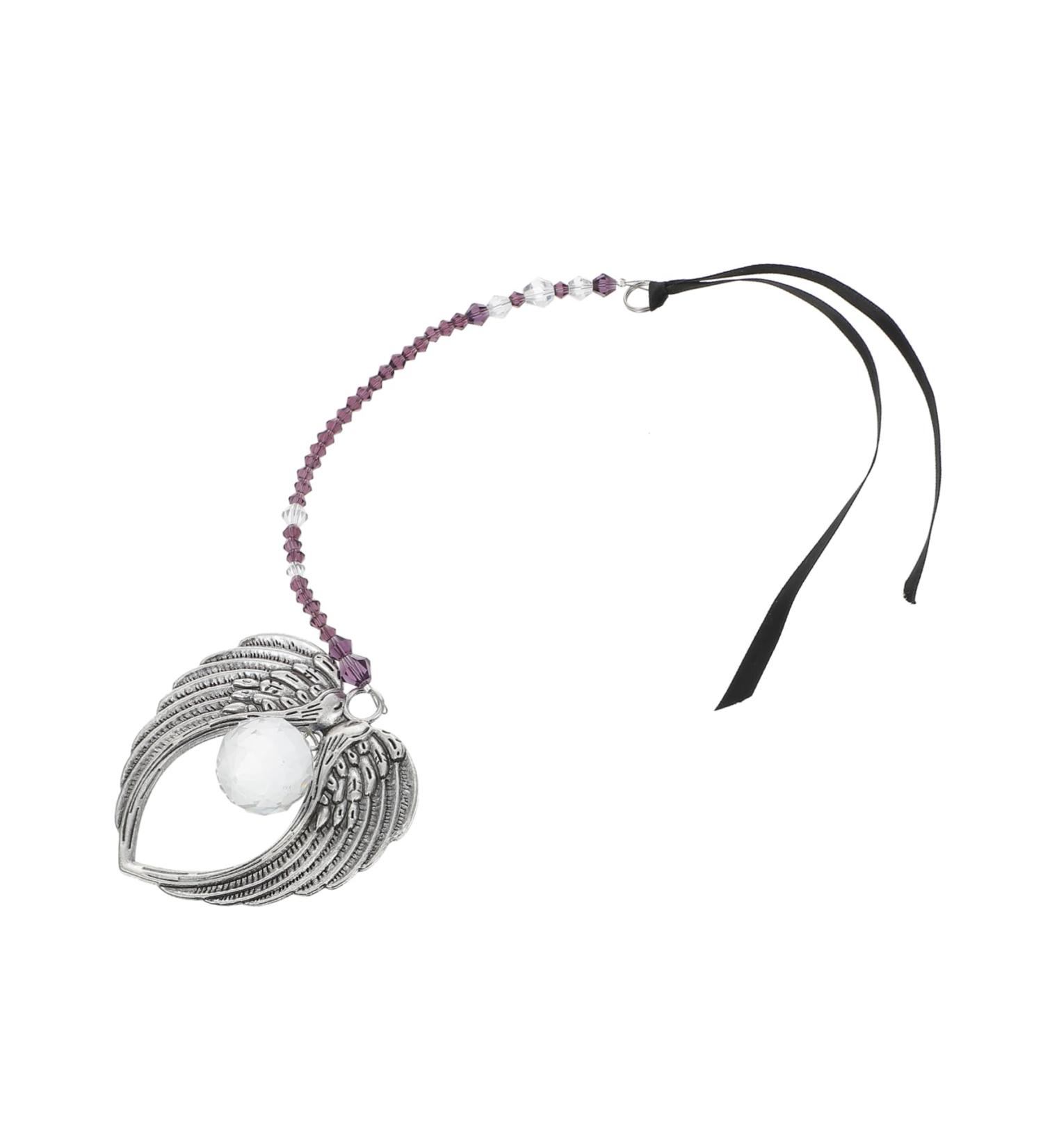 Anneome crystal pendant christmas hanging wing decor memorial ornaments with wings hanging wing ornament 39x6.5cm Violet - Buy Online on GoSupps.com