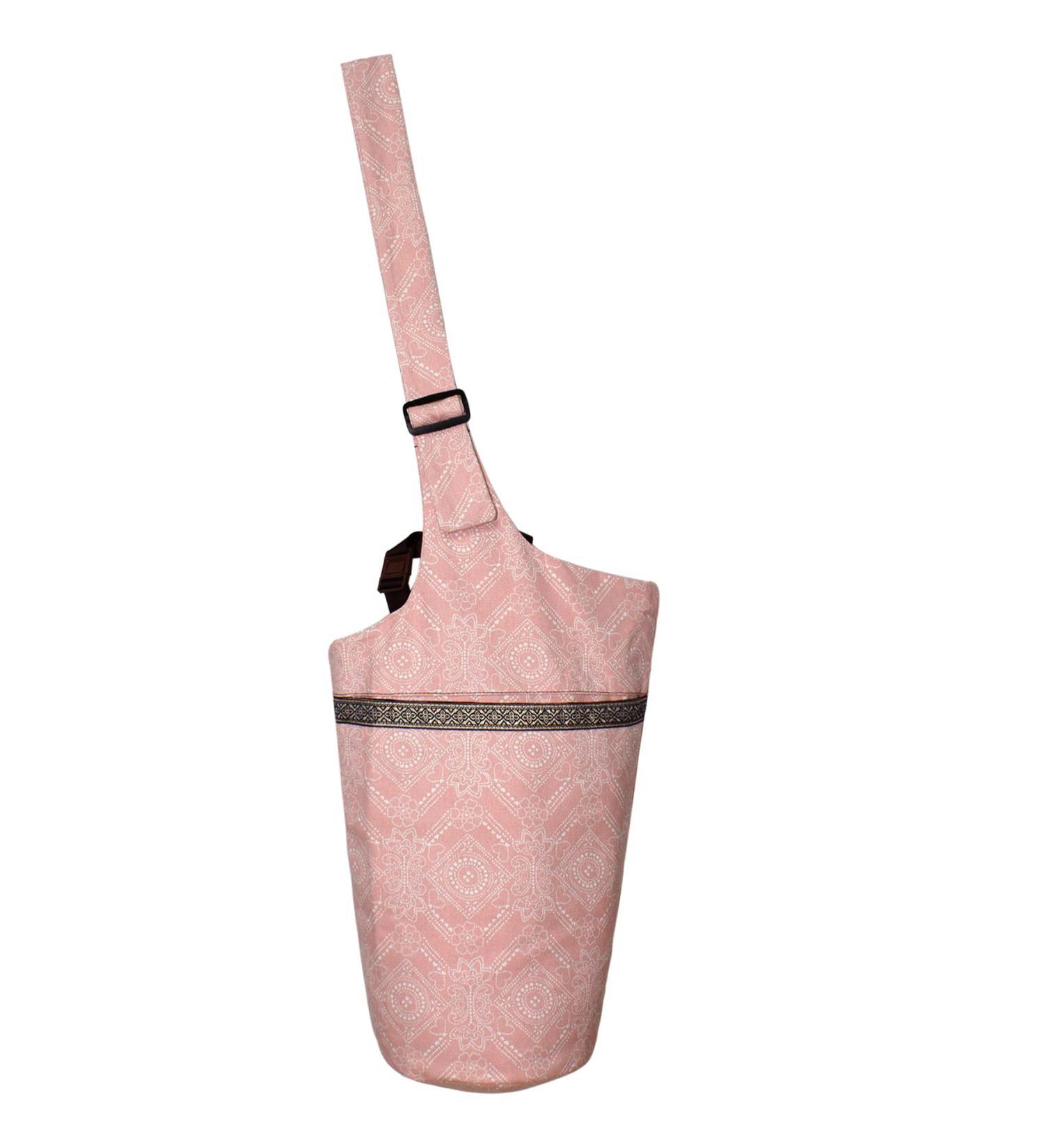 ULTLAT Yoga Mat Bag - Adjustable Shoulder Strap, Large Pockets, Pink Totem Design - Fits Mats up to 7.7 Diameter - Convenient Tote Carrier for Yoga Lovers - Buy Online on GoSupps.com