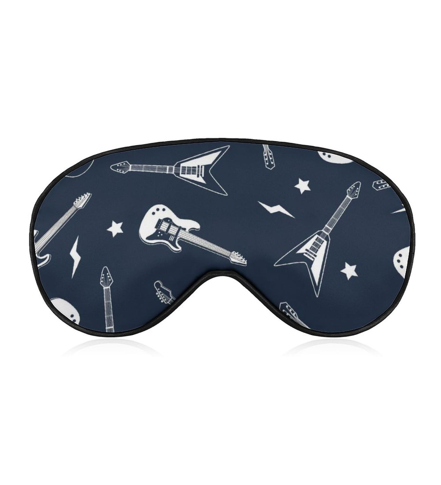 Crazy Electric Guitar Sleep Mask - Adjustable Strap, Blocks Light, Ideal for Sleep, Travel, and Nap - Unisex Eye Cover for Men and Women - Buy Online on GoSupps.com