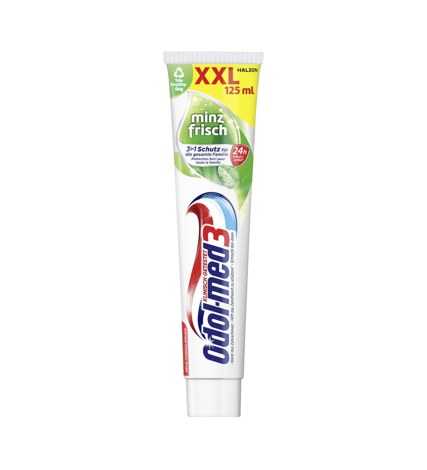 Odol-Med3 Fresh Toothpaste 125ml | 3-in-1 Protection for Strong Teeth Healthy Gums & Fresh Mint Breath - Buy Online on GoSupps.com