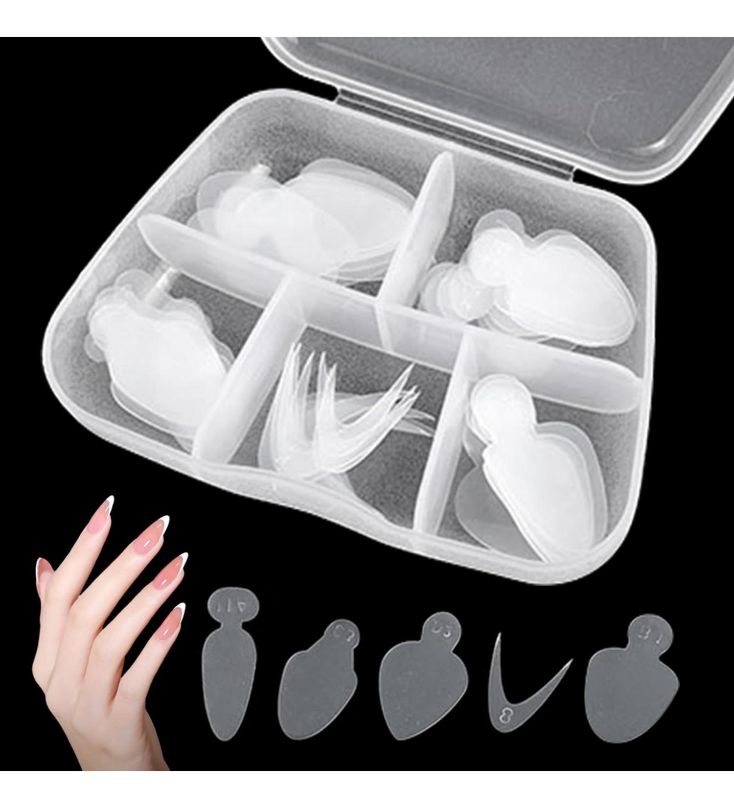 60-Piece Self-Adhesive French Nails Template - DIY Manicure Tips Polygel & Nail Sticker Stencils | Perfect for Easy Nail Art Decoration - Buy Online on GoSupps.com