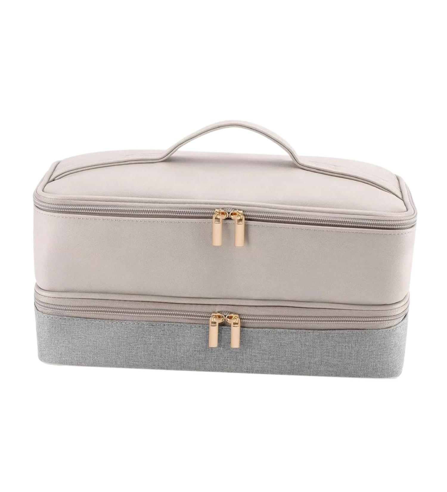 MERIGLARE Carrying Case for Hair Dryer Large Hair Stylist Suitcase Professional Double Layer Travel Bag for Hair Curler and Attachments - Buy Online on GoSupps.com