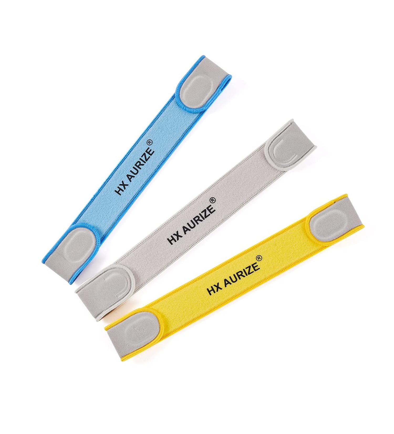 HX AURIZE Adjustable Mask Straps - Comfortable Ear Relief Multi-Colored Gray Blue & Yellow Extensions for Masks - International Shipping Available - Buy Online on GoSupps.com