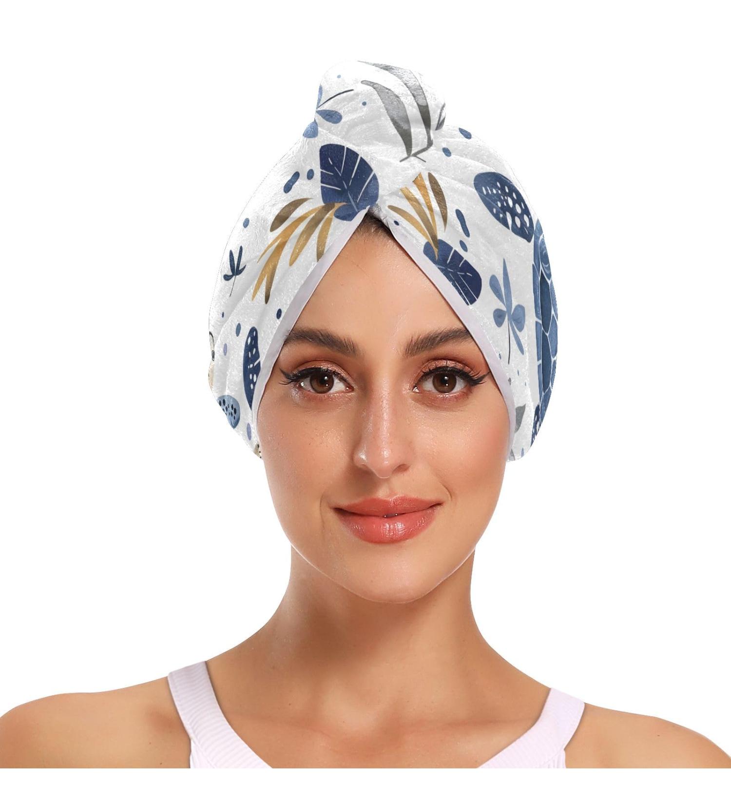 Super Absorbent Turtle Hair Towel 2 Pack - Quick Dry Hair Turbans for Women & Girls - Perfect for Fast Hair Drying - Buy Online on GoSupps.com