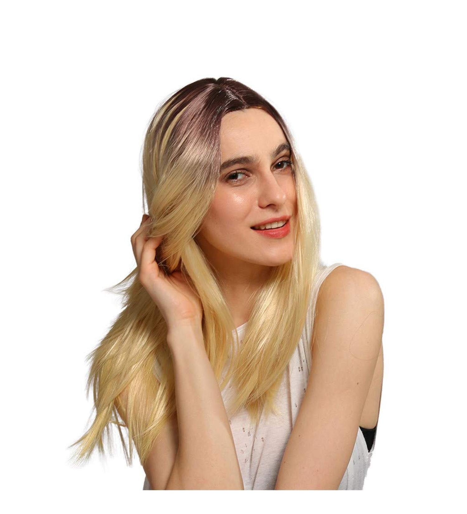 Shop Ladies Long Yellow Curly Wig - 80s 50s 60s 70s Stylish Cosplay Synthetic Hair | International Shipping Available - Buy Online on GoSupps.com